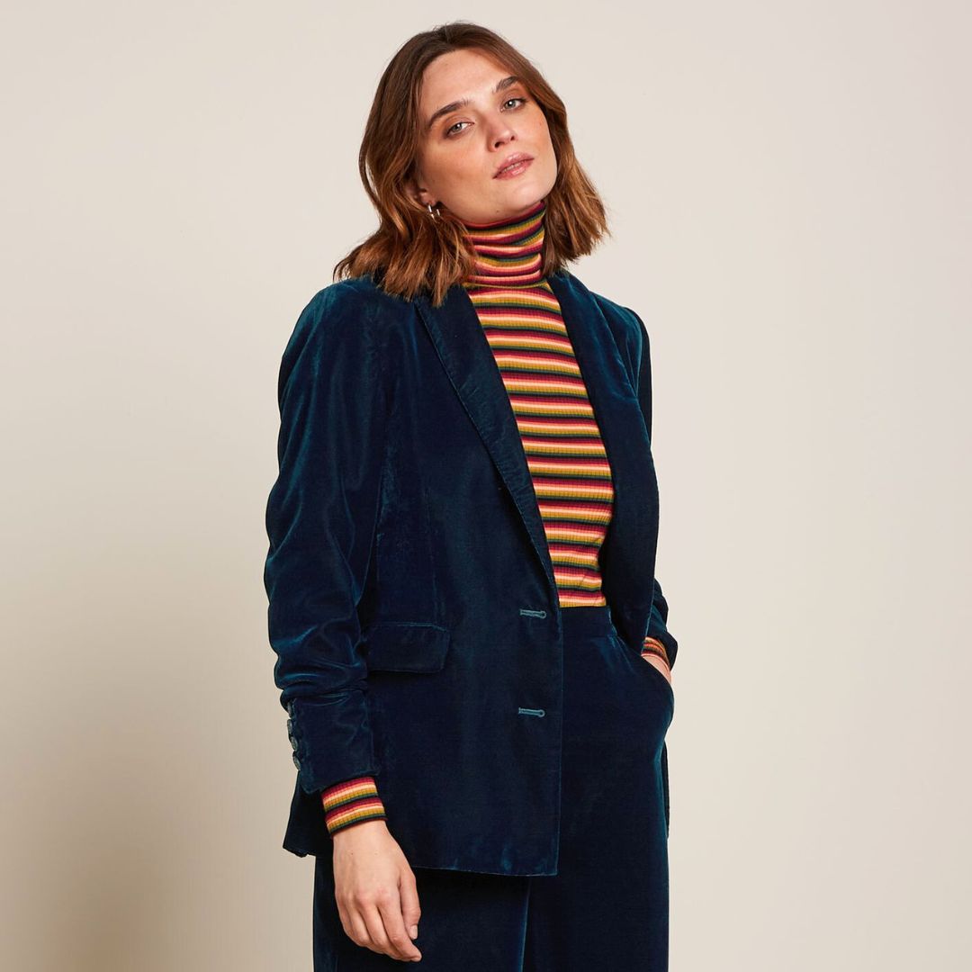 Blazer velvet blue deals