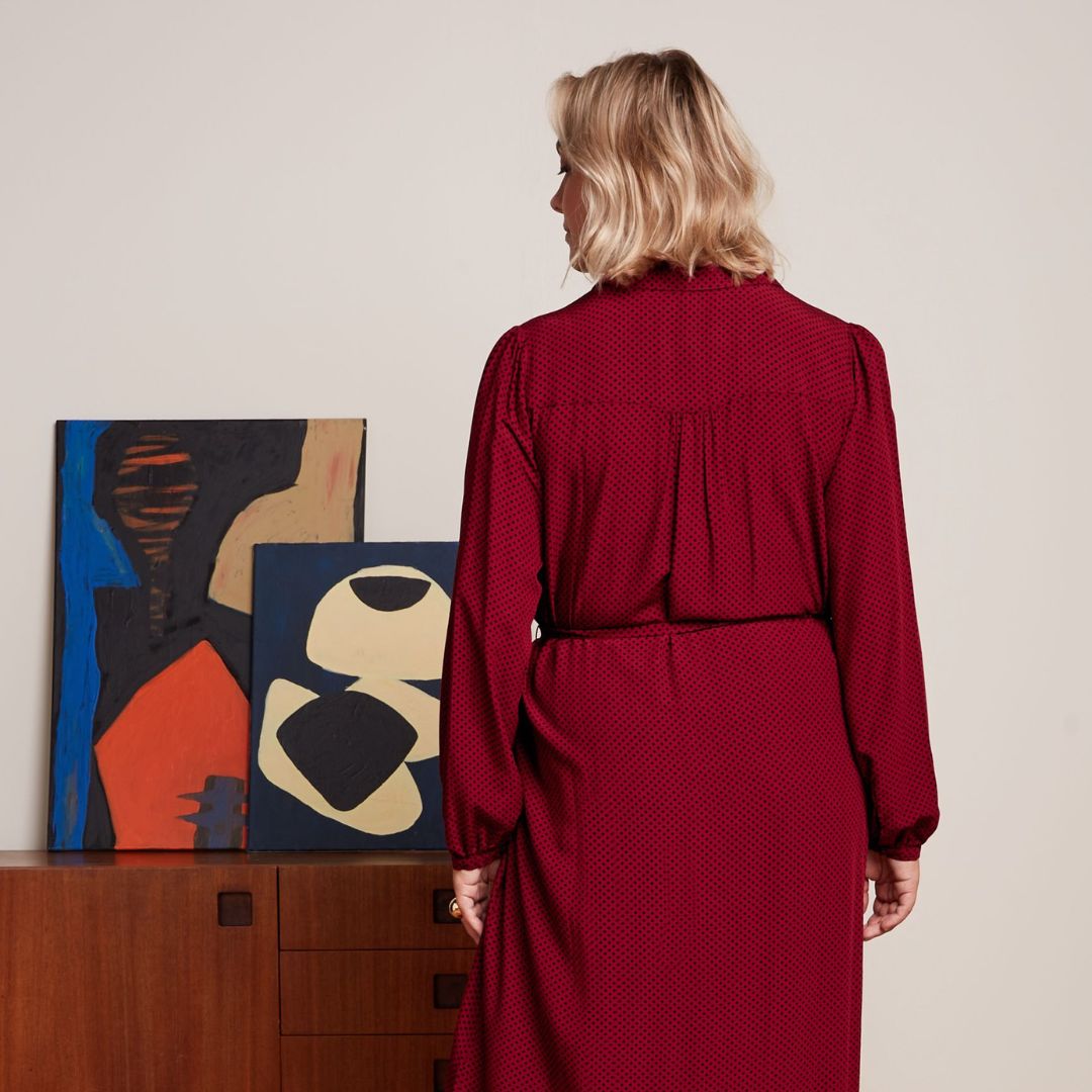 King Louie Women's Carina Dress Piper in Cabernet Red