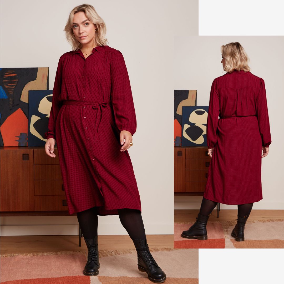 King Louie Women's Carina Dress Piper in Cabernet Red
