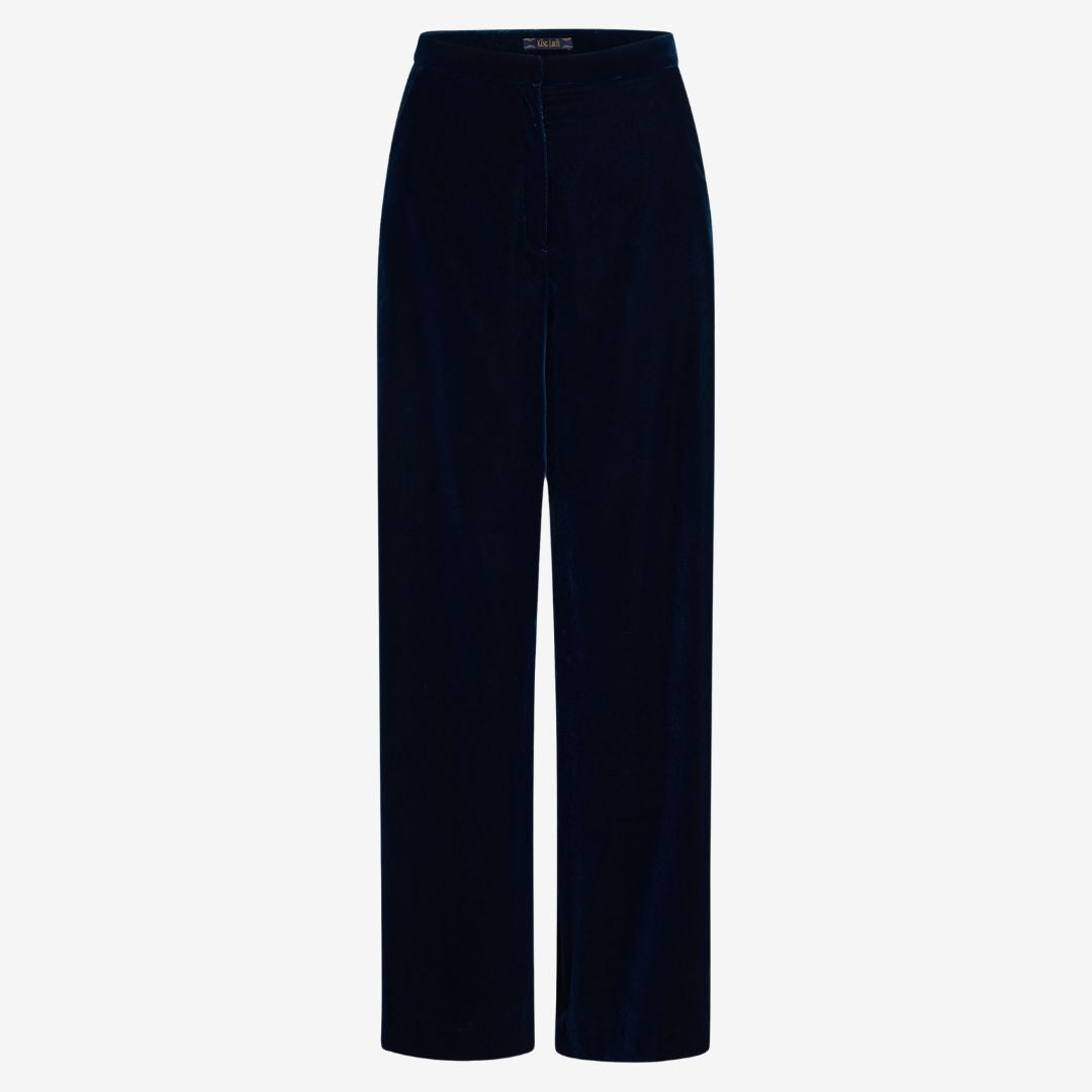 King Louie Women's Peppa Gamine Velvet Trousers in Pond Blue