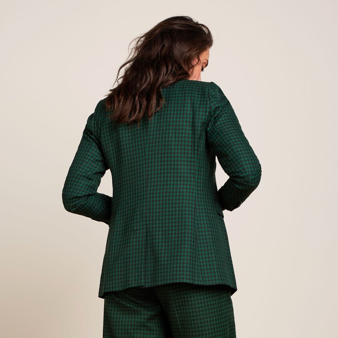 King Louie Women's Tina Norman Check Blazer in Avar Green