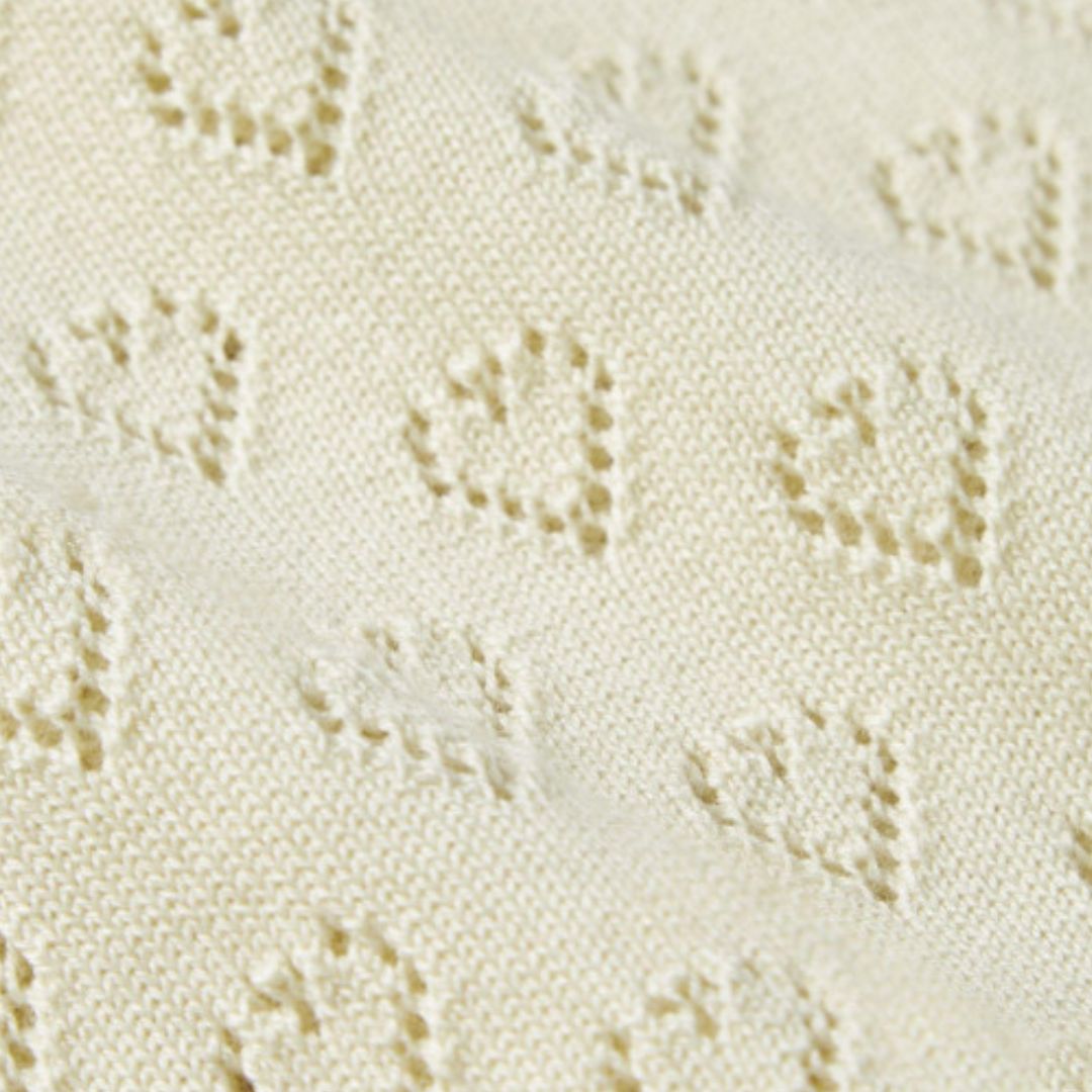 King louie Women's Cardigan V Heart Ajour in Cream