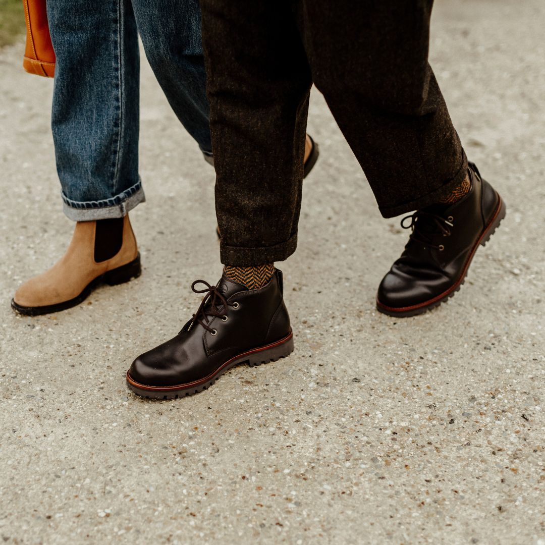 Le Chameau Men's La Chukka Leather Boot in Marron Fonce