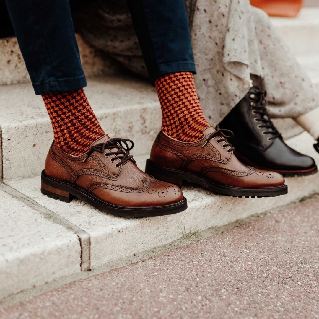 Le Chameau Men's Normandy Leather Brogue in Marron