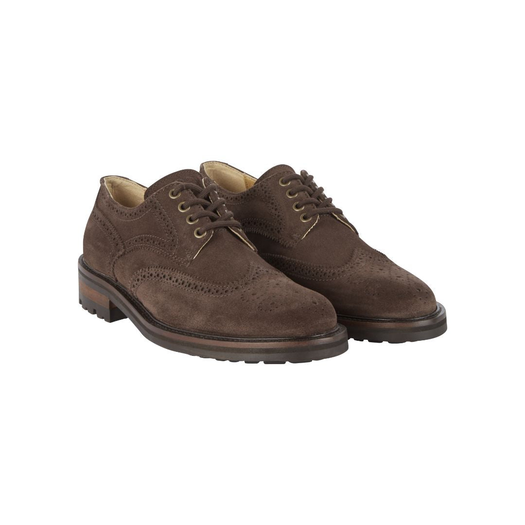 Le Chameau Men's Normandy Suede Brogue in Marron Fonce