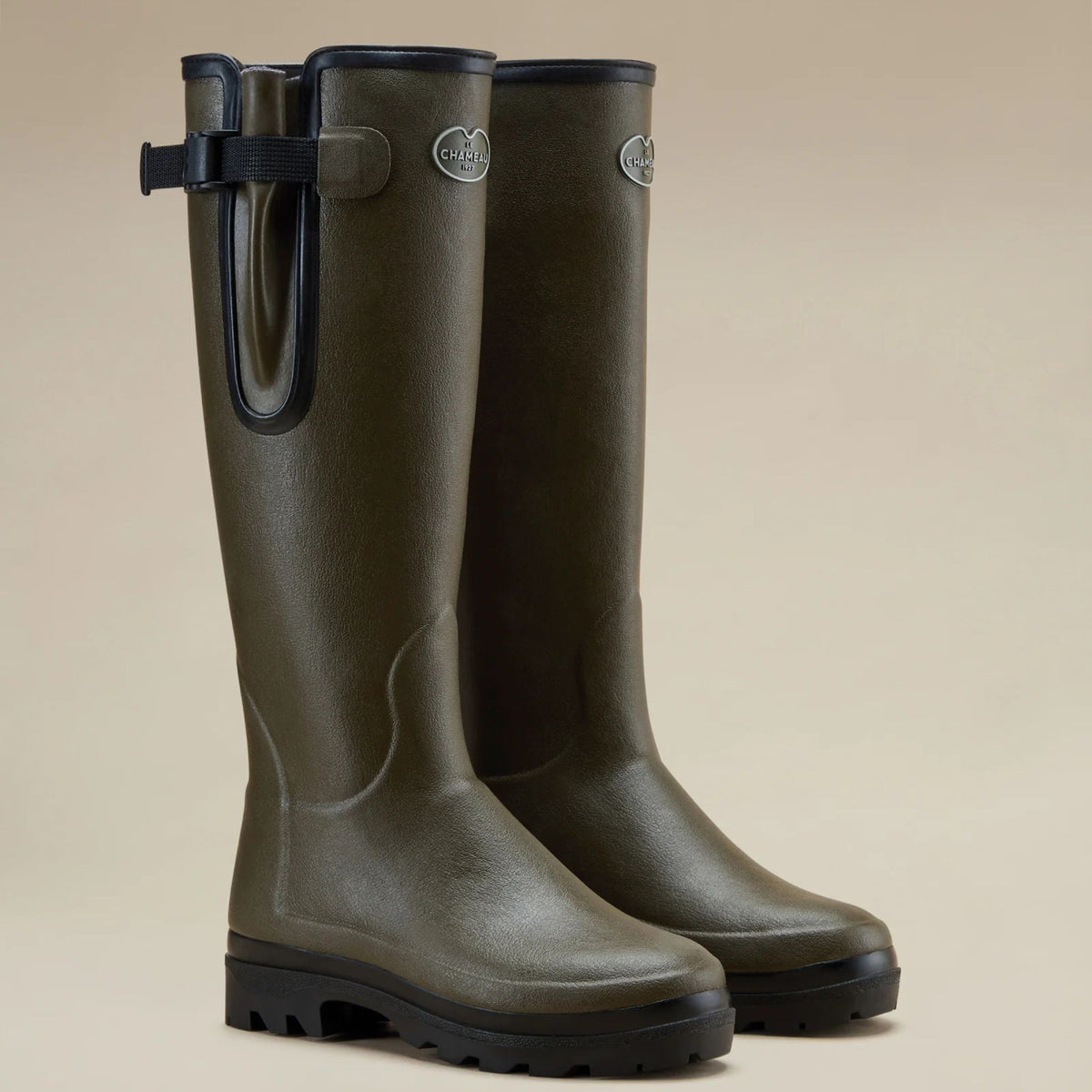 Le Chameau Women's Vierzonord Neoprene Lined Wellington Boot in Chameau Green