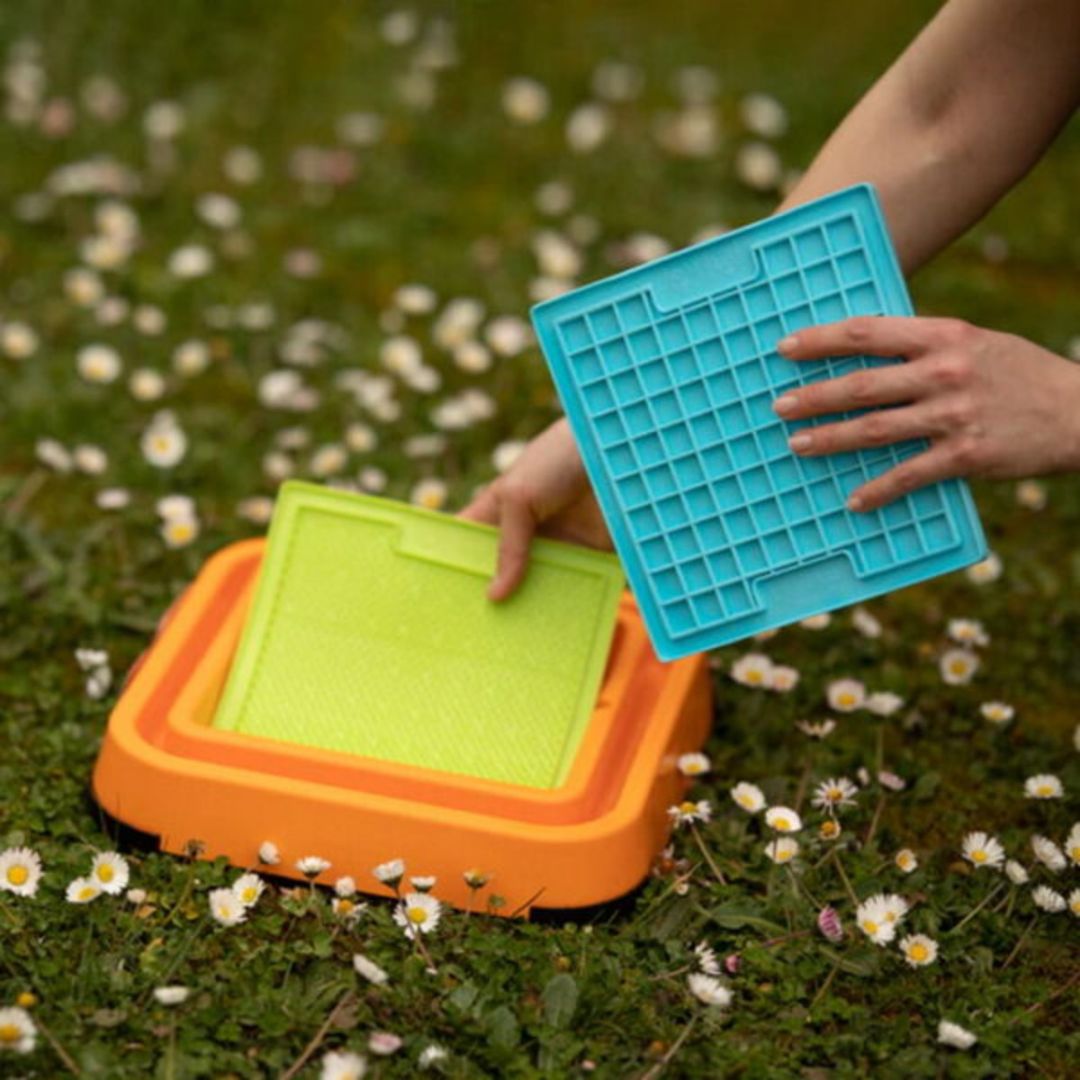 LickiMat Keeper Feeding Mat Holder for Outdoors in Grey