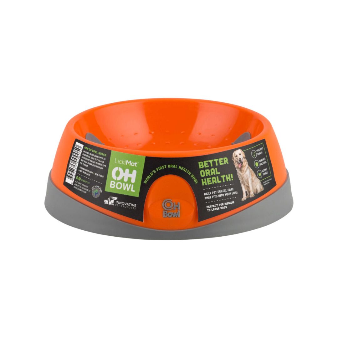 LickiMat Oh Bowl Large Dog Bowl in Orange