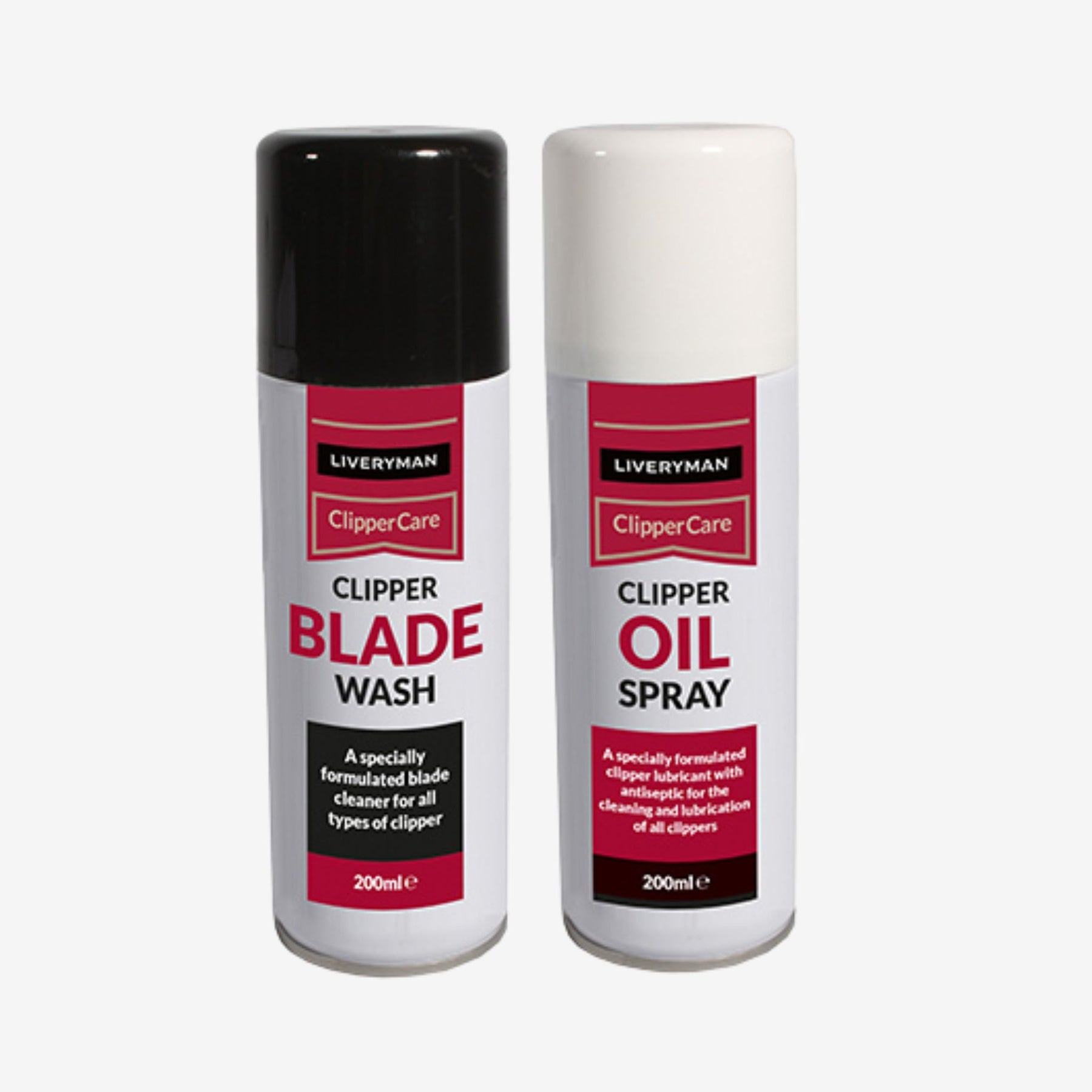 Two Liveryman clipper care products on a white background
