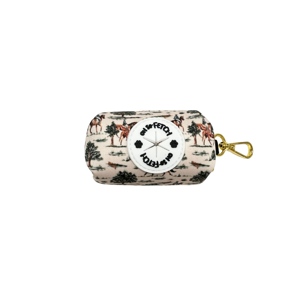 Oh So Fetch Horse & Hound Padded Dog Poop Bag Holder in Beige