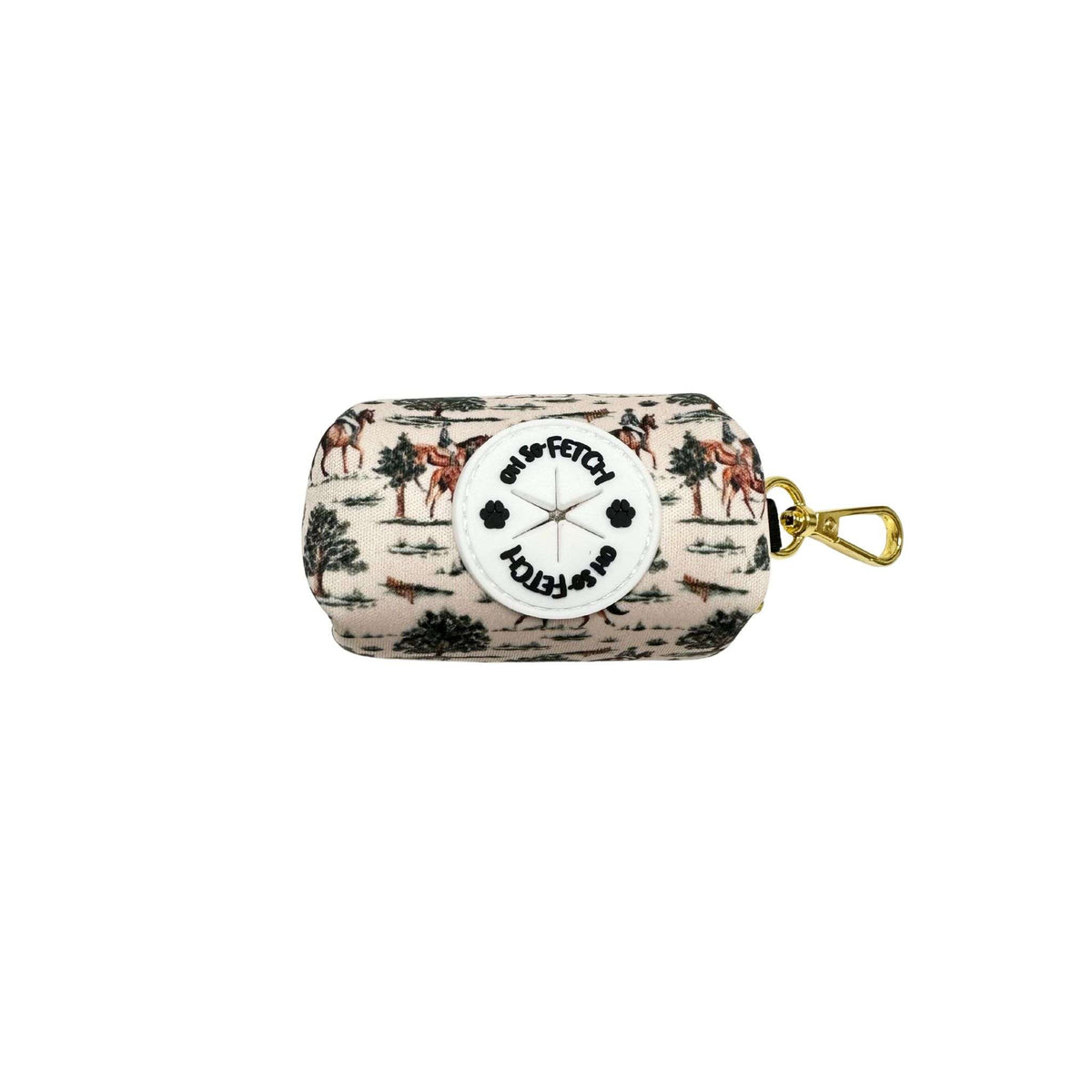 Oh So Fetch Horse & Hound Padded Dog Poop Bag Holder in Beige