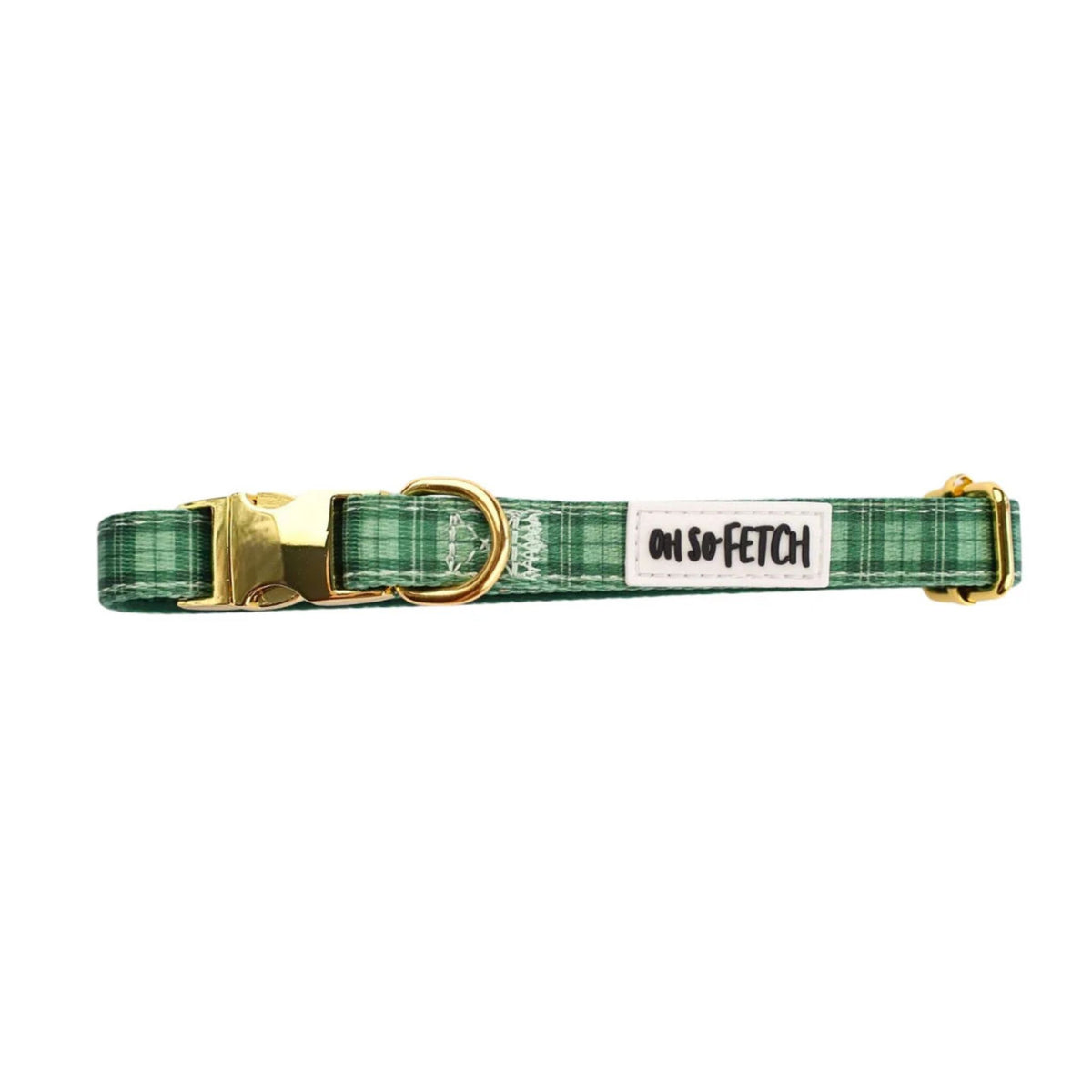 Oh So Fetch Mossy Meadows Padded Dog Collar in Green