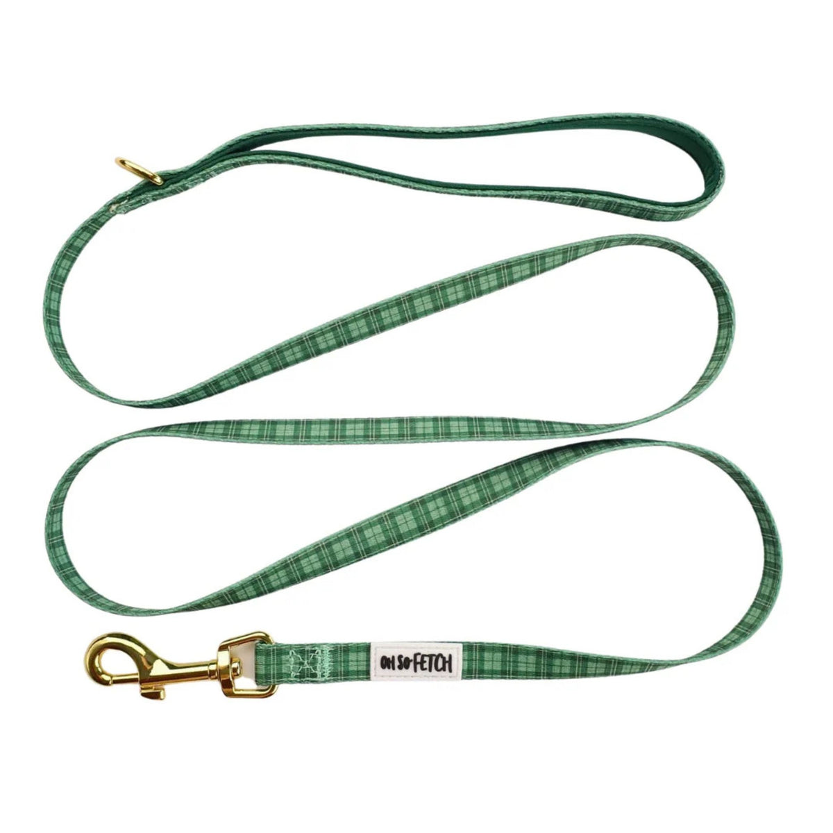 Oh So Fetch Mossy Meadows Padded Dog Lead in Green