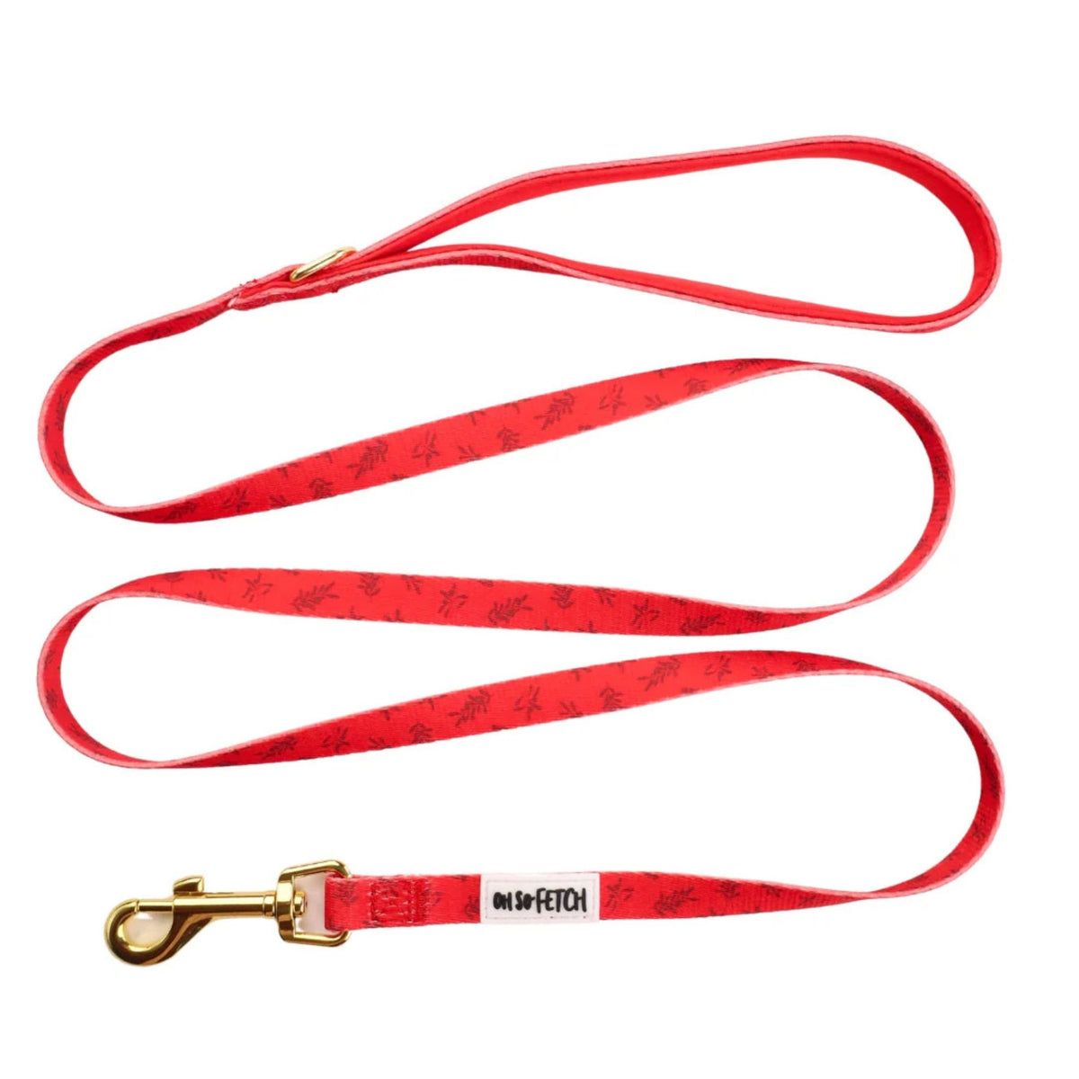 Oh So Fetch Mulberry Padded Dog Lead in Red