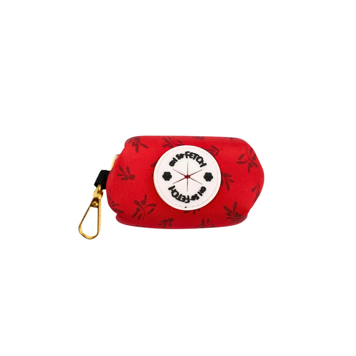 Oh So Fetch Mulberry Padded Dog Poop Bag Holder in Red