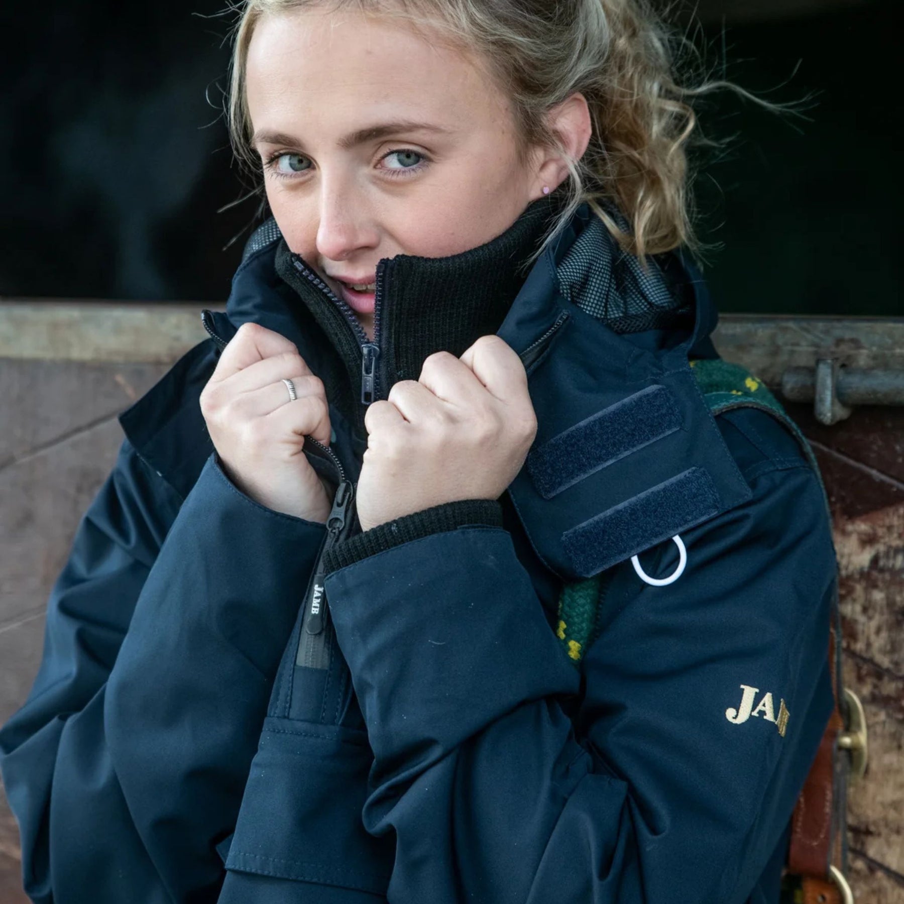 PC Racewear Unisex Jamb Kagool Windbreaker Riding Jacket in Navy