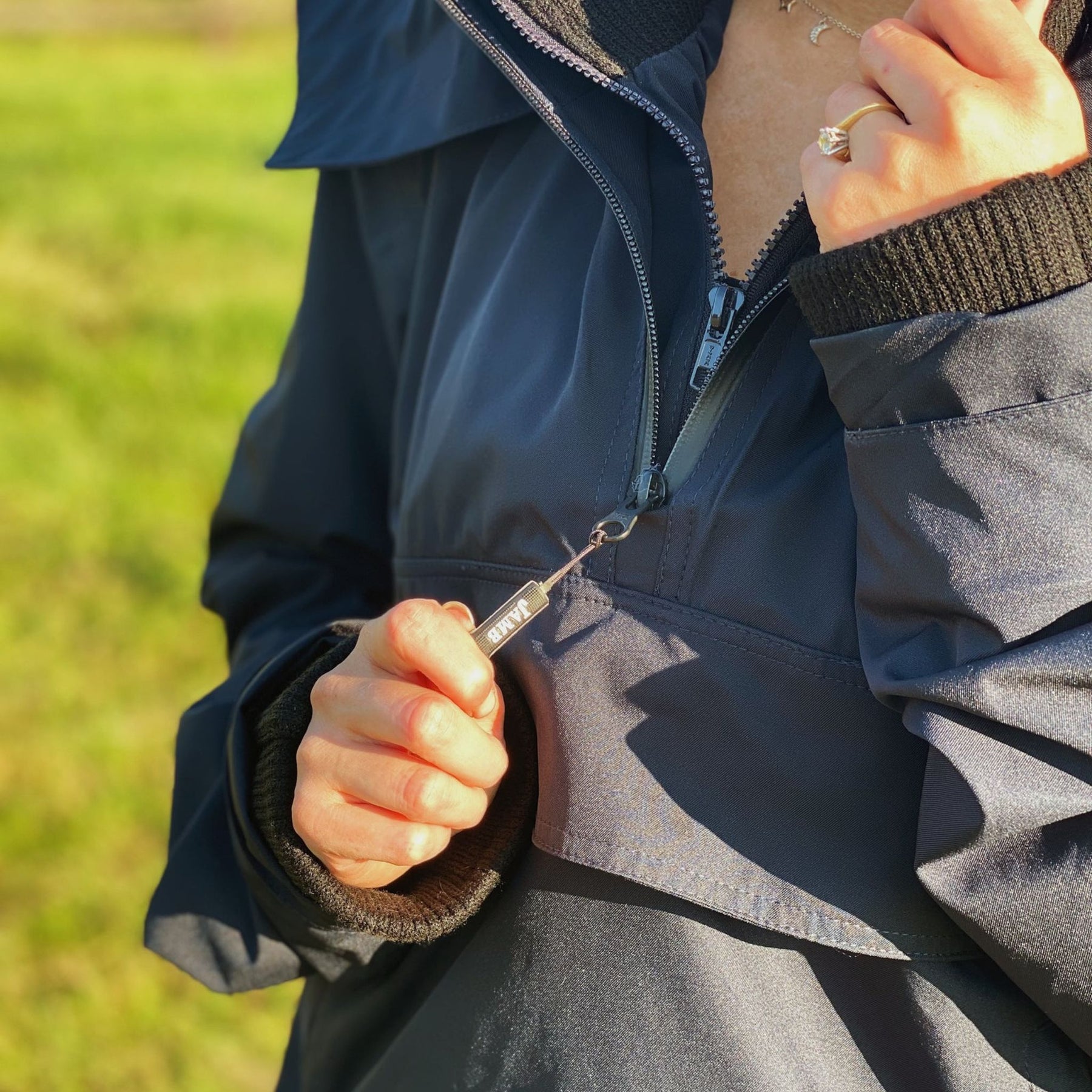 PC Racewear Unisex Jamb Kagool Windbreaker Riding Jacket in Navy