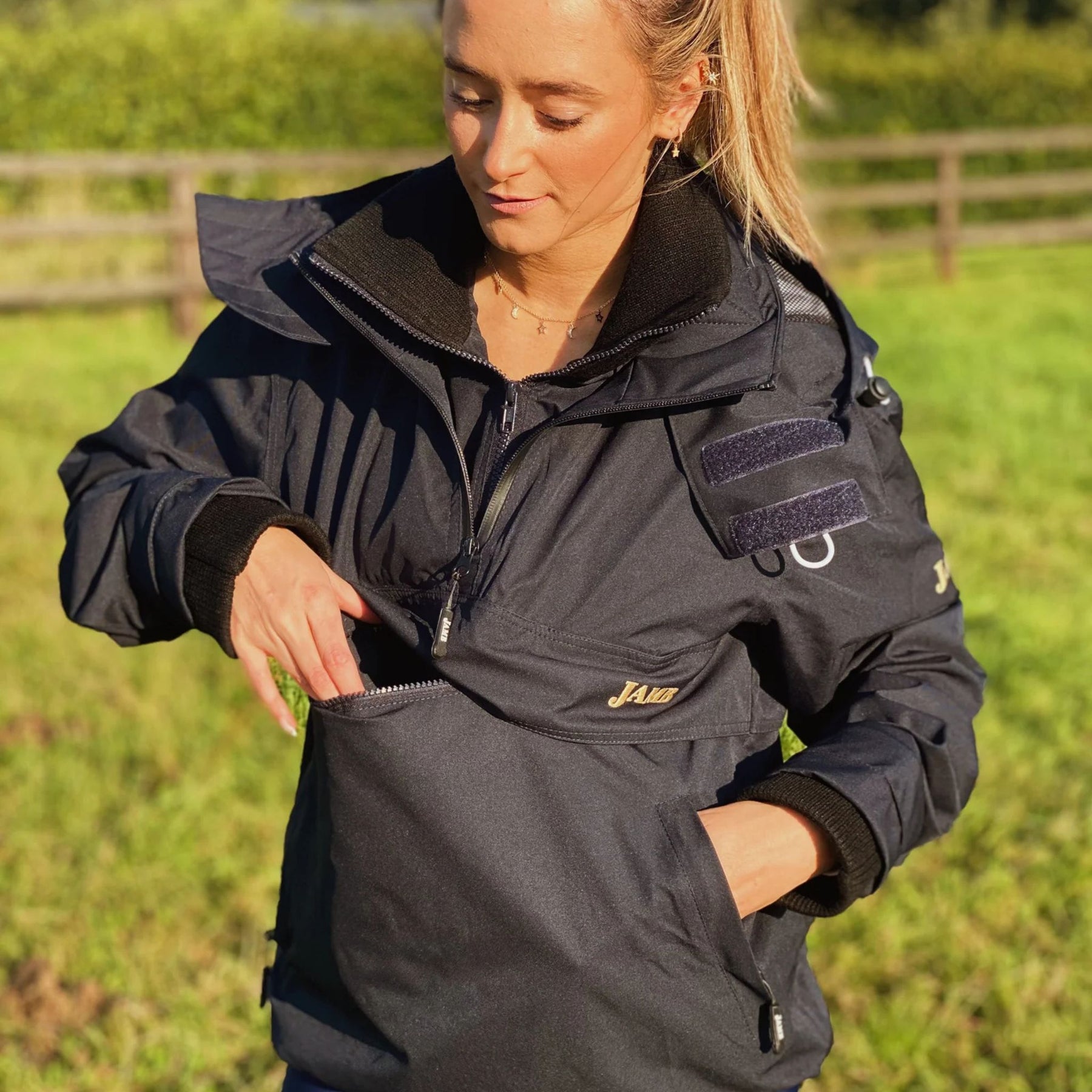 PC Racewear Unisex Jamb Kagool Windbreaker Riding Jacket in Navy
