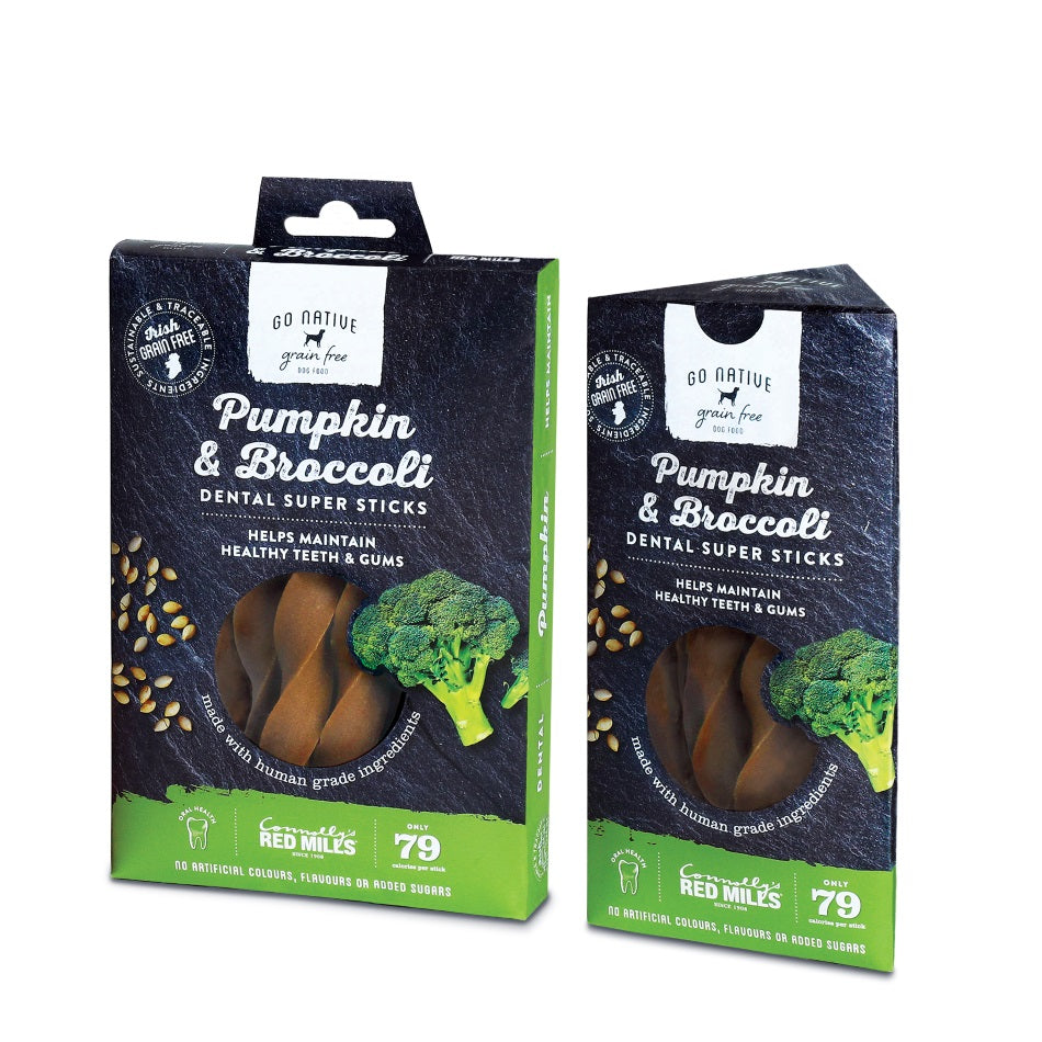Go Native Dental Super Sticks with Pumpkin & Broccoli - RedMillsStore.ie