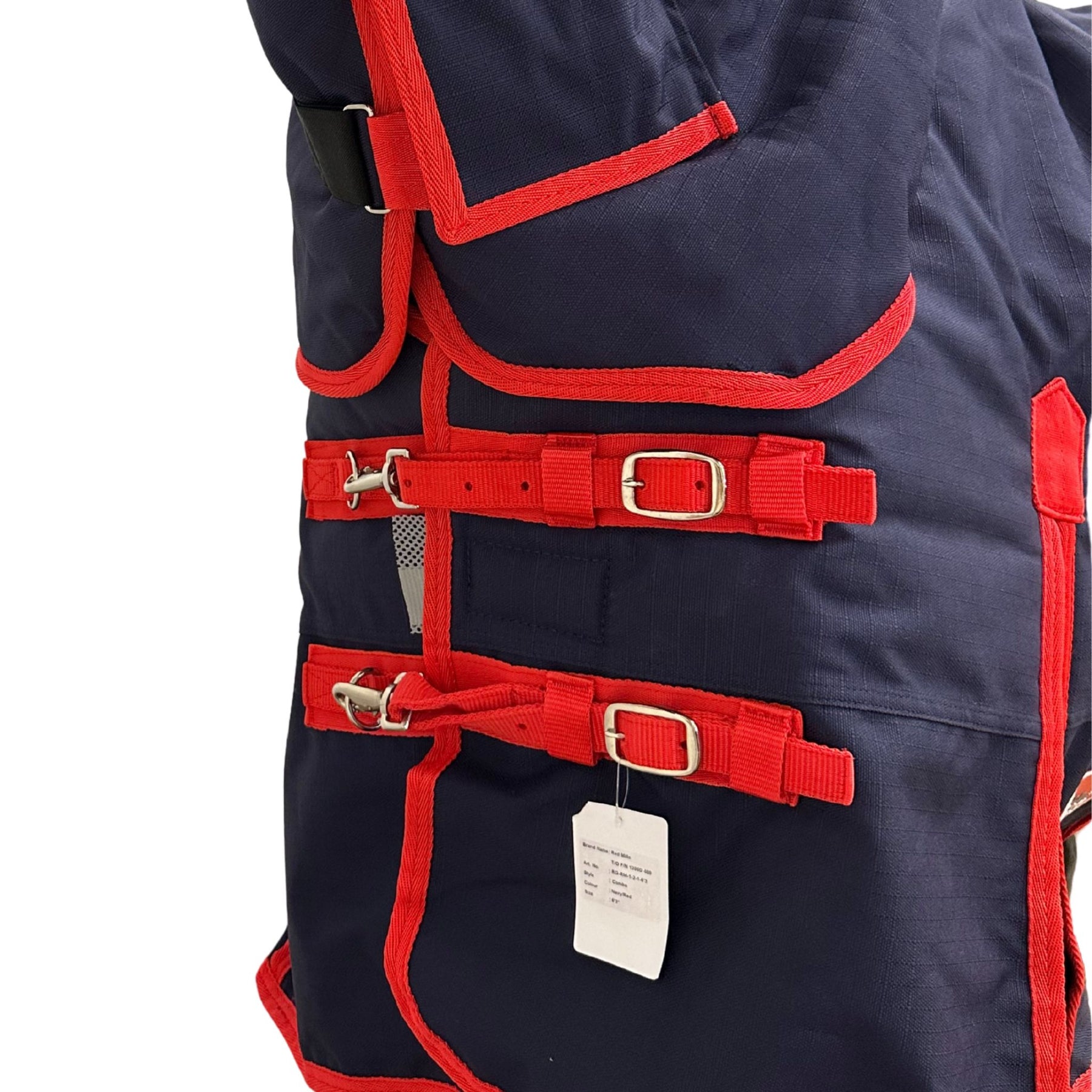 Red Mills Horse Heavy Turnout Rug in Navy & Red (400g)