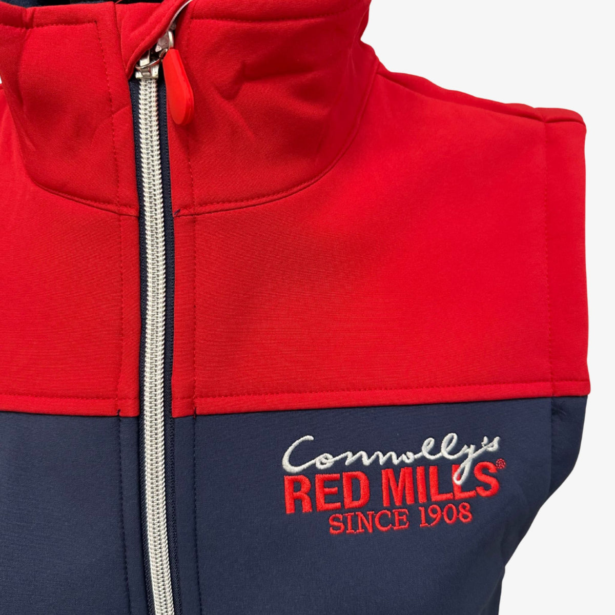 Red Mills Unisex Soft Shell Gilet in Navy & Red
