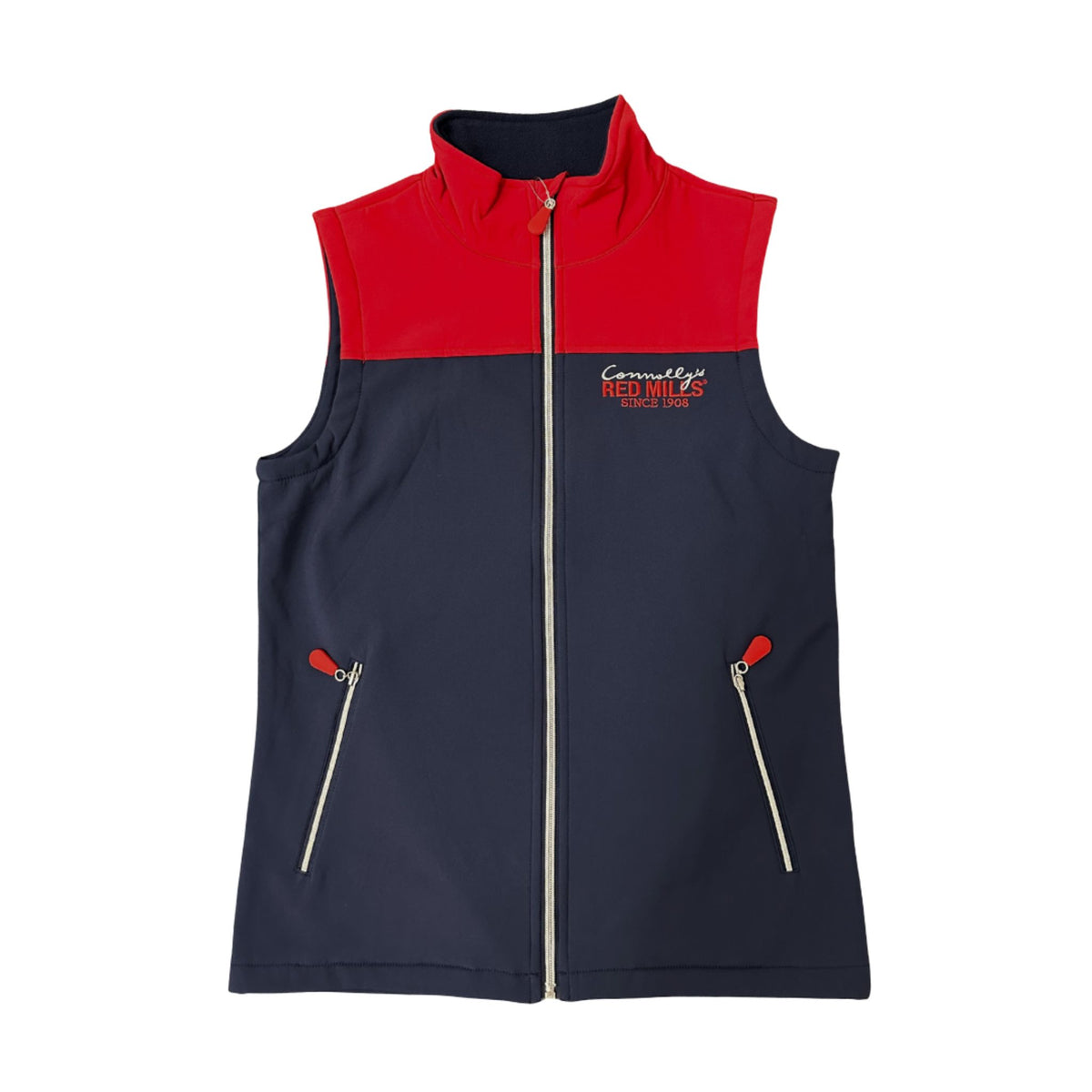 Red Mills Unisex Soft Shell Gilet in Navy & Red