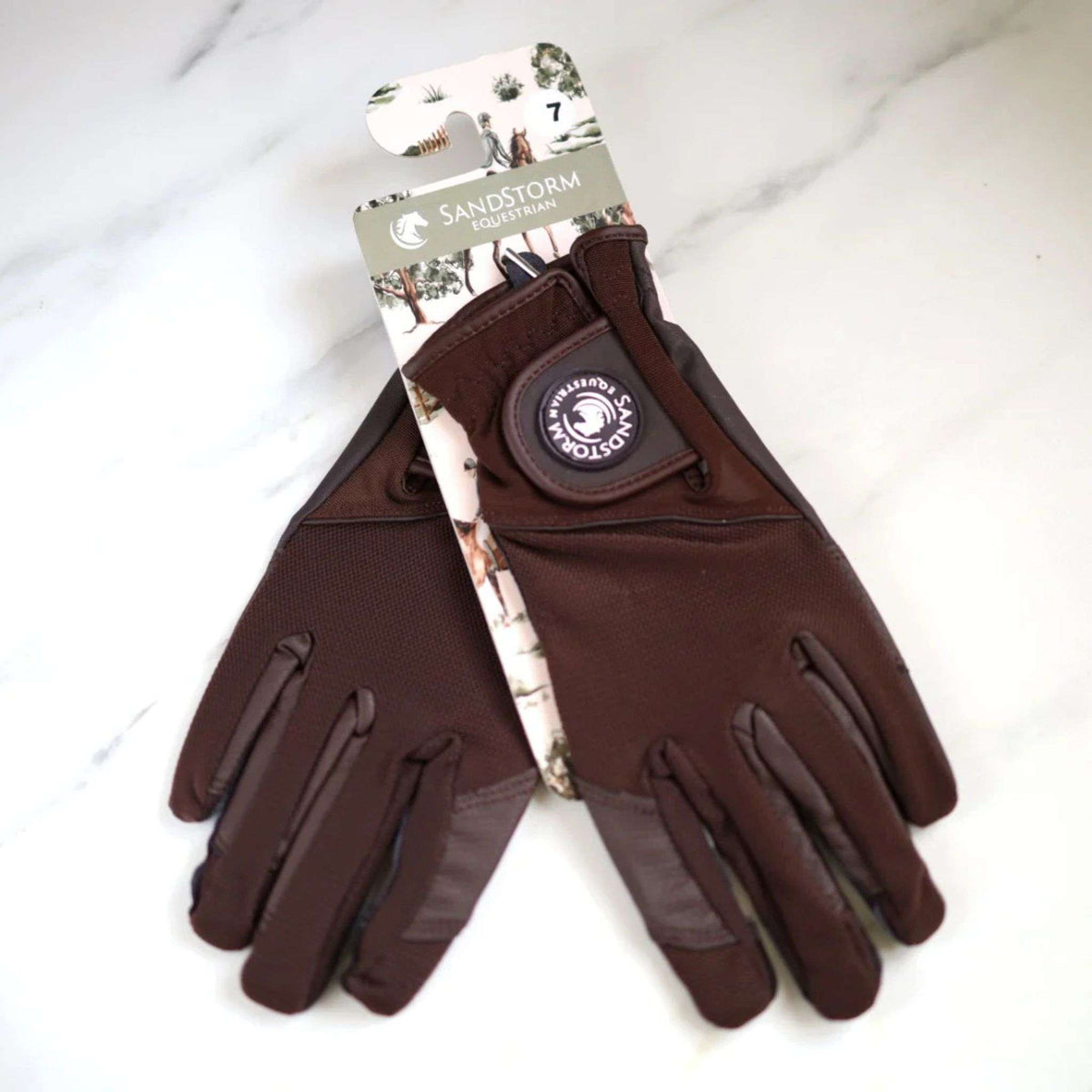 SandStorm Riding Gloves in Brown