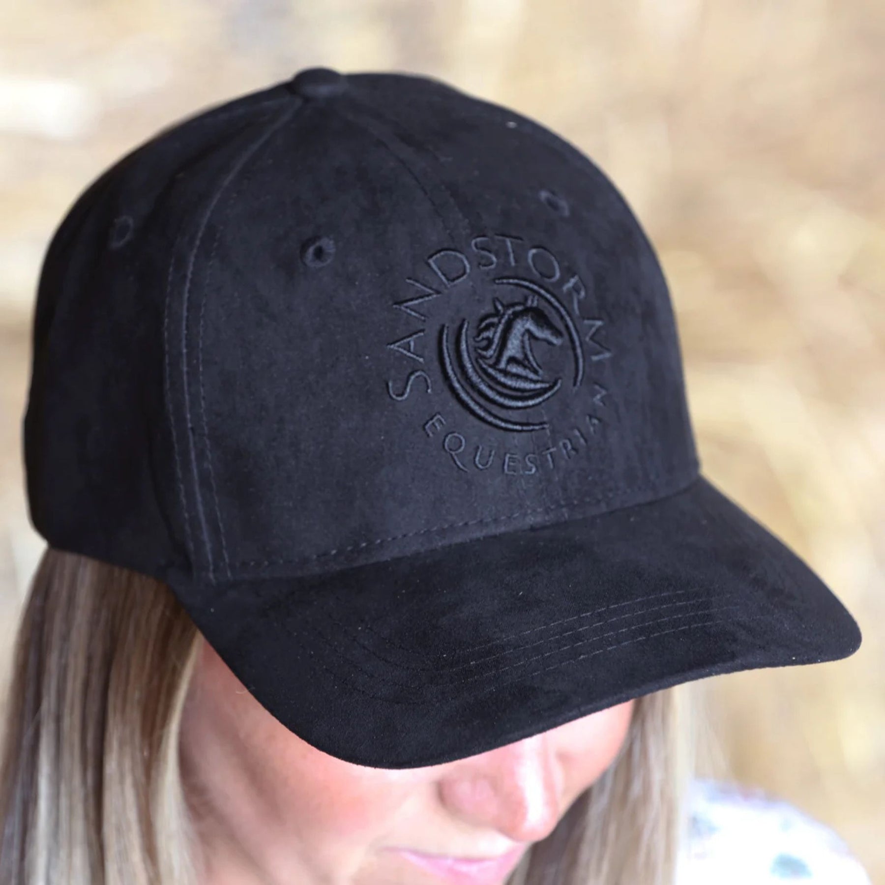SandStorm Suede Effect Baseball Cap in Black