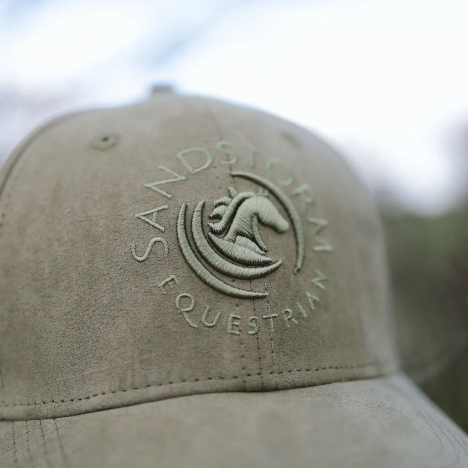 SandStorm Suede Effect Baseball Cap in Khaki