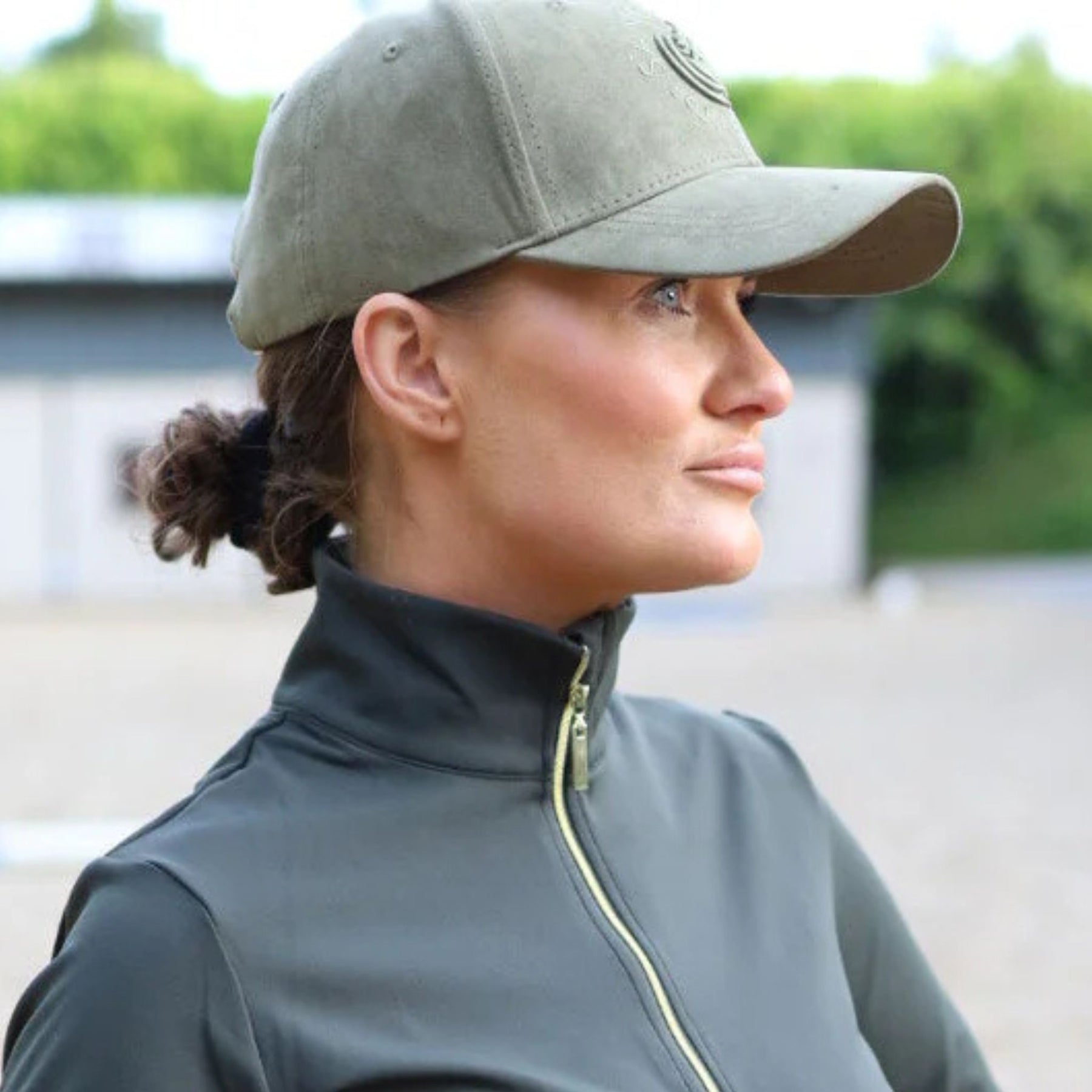 SandStorm Suede Effect Baseball Cap in Khaki