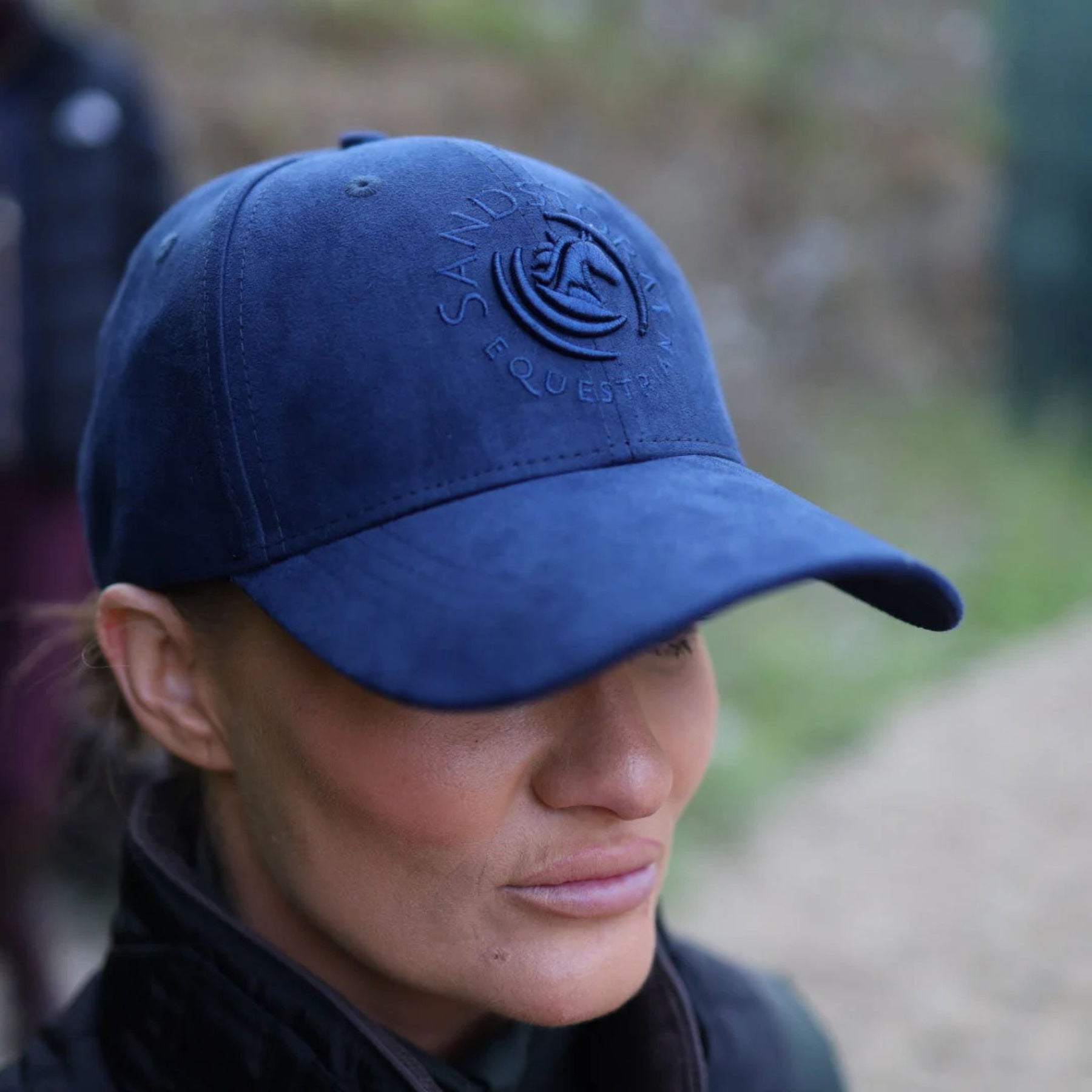 SandStorm Suede Effect Baseball Cap in Navy