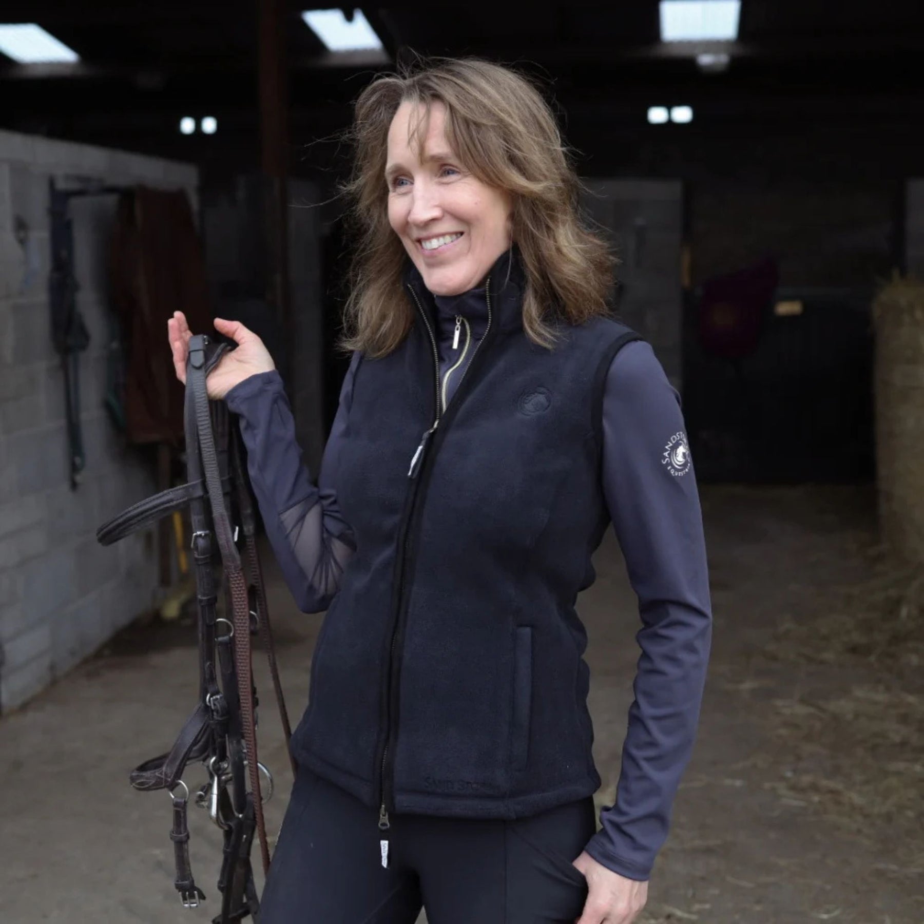 SandStorm Women's Country Fleece Gilet in Black