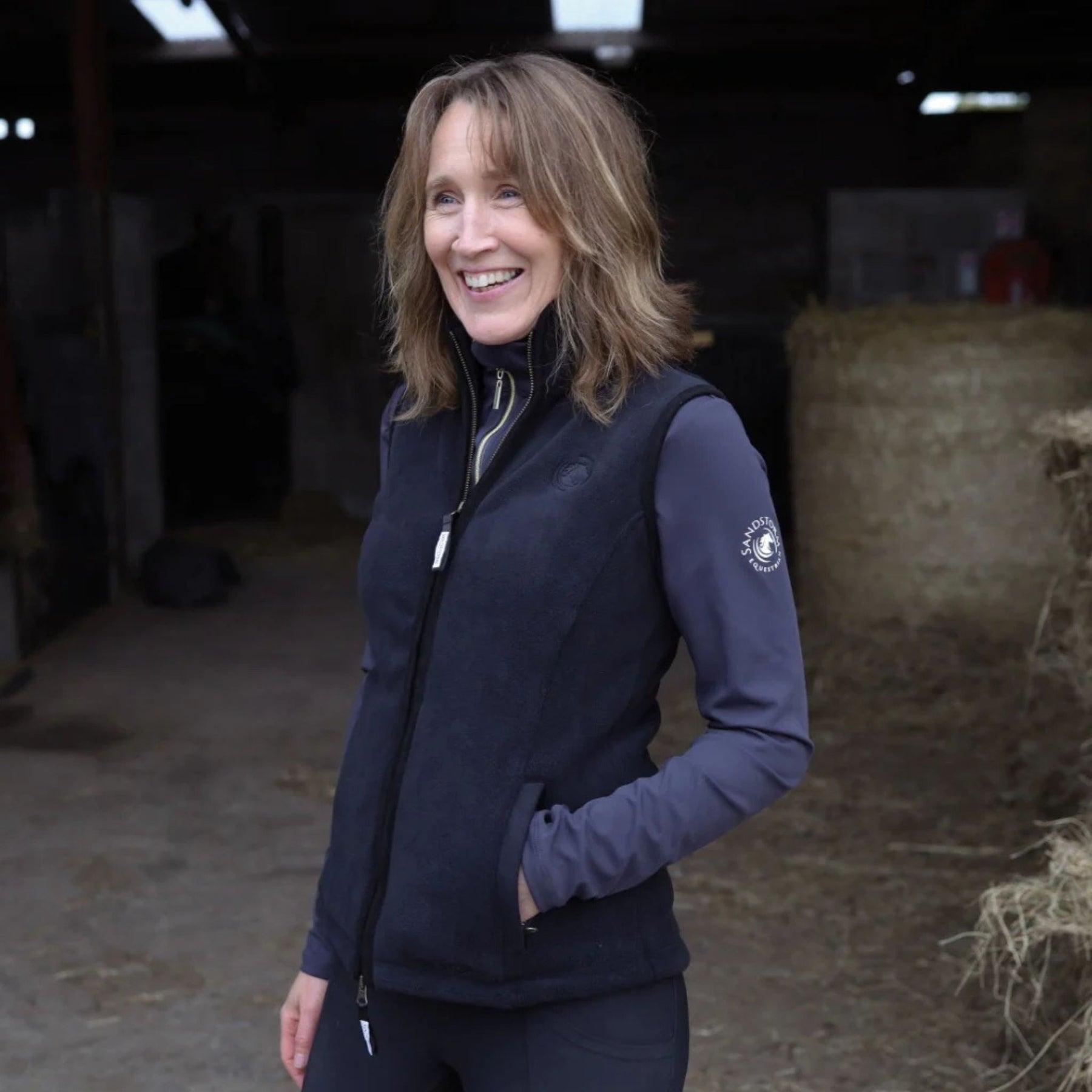 SandStorm Women's Country Fleece Gilet in Black