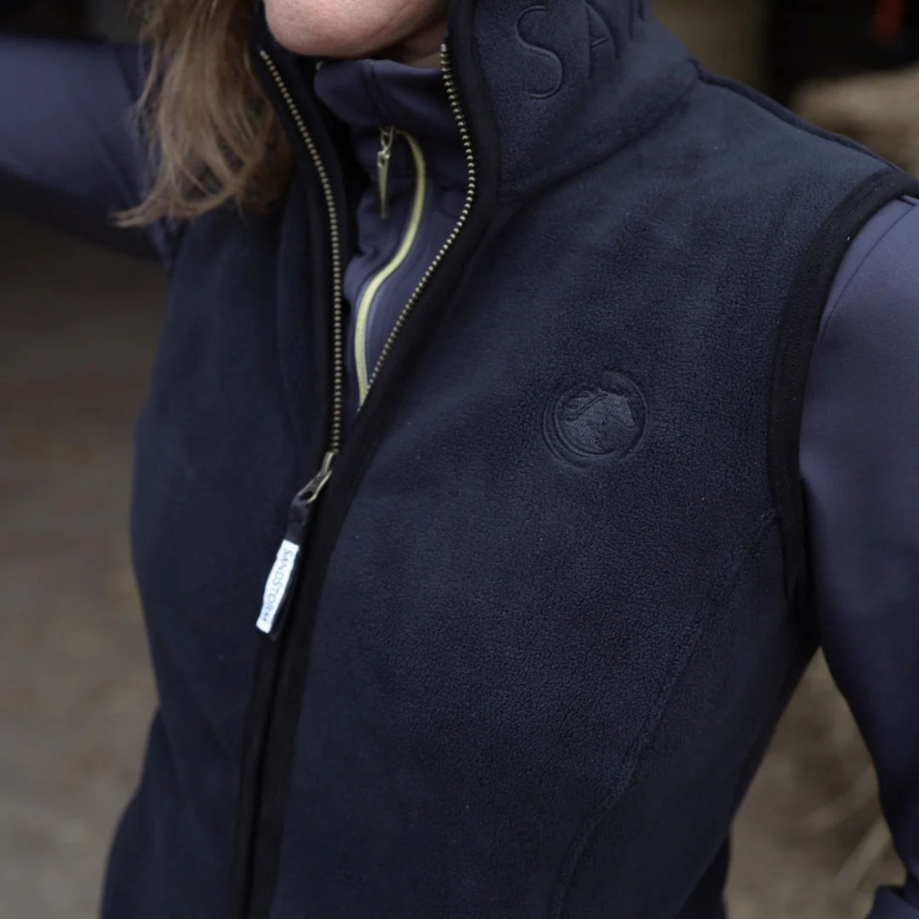 SandStorm Women's Country Fleece Gilet in Black