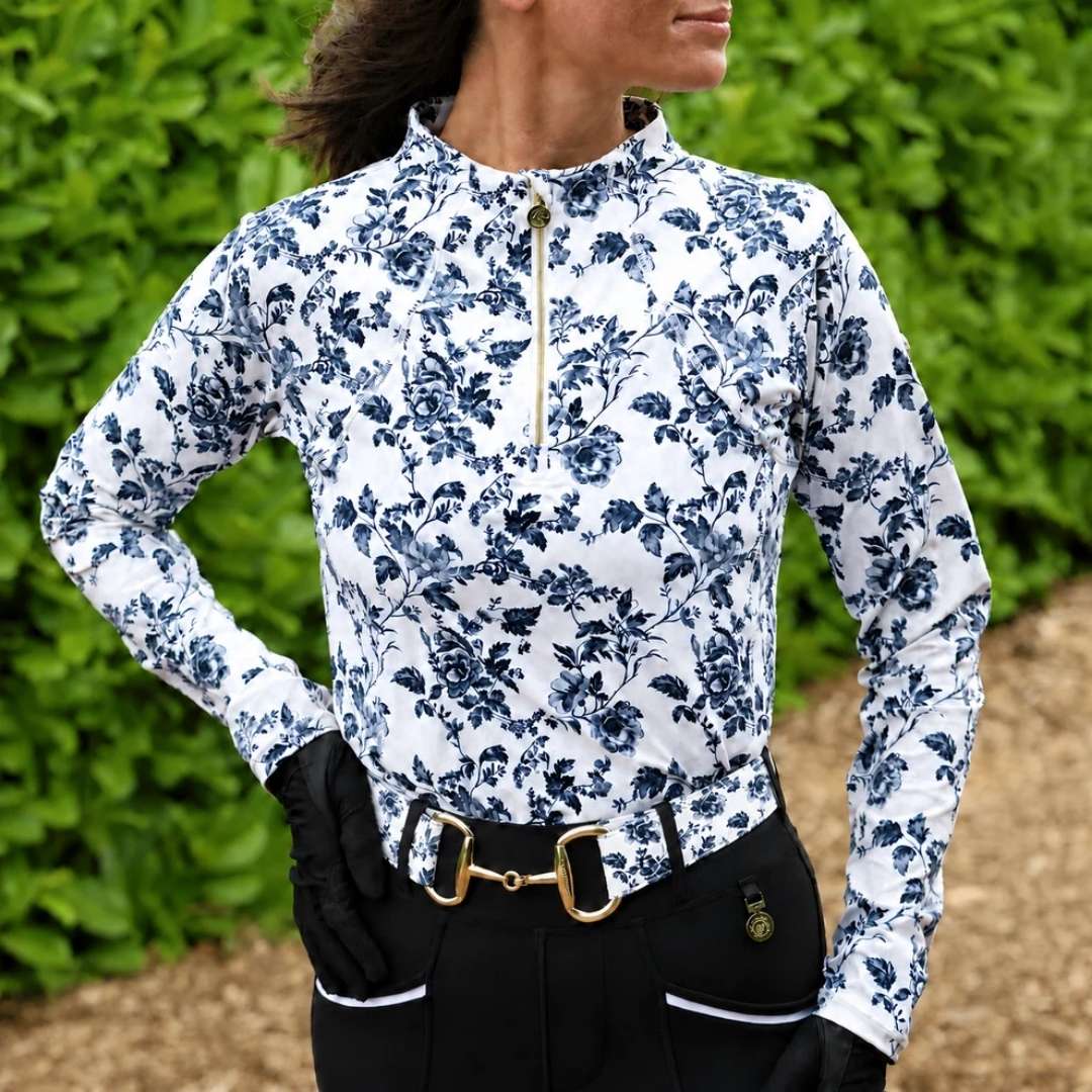 SandStorm Women's Gold Snaffle Belt in Black Vintage Rose