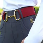 SandStorm Women's Gold Snaffle Belt in Burgundy