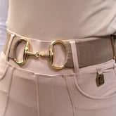 SandStorm Women's Gold Snaffle Belt in Taupe