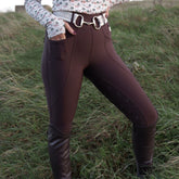 SandStorm Women's Performance Hybrid Riding Leggings in Chocolate