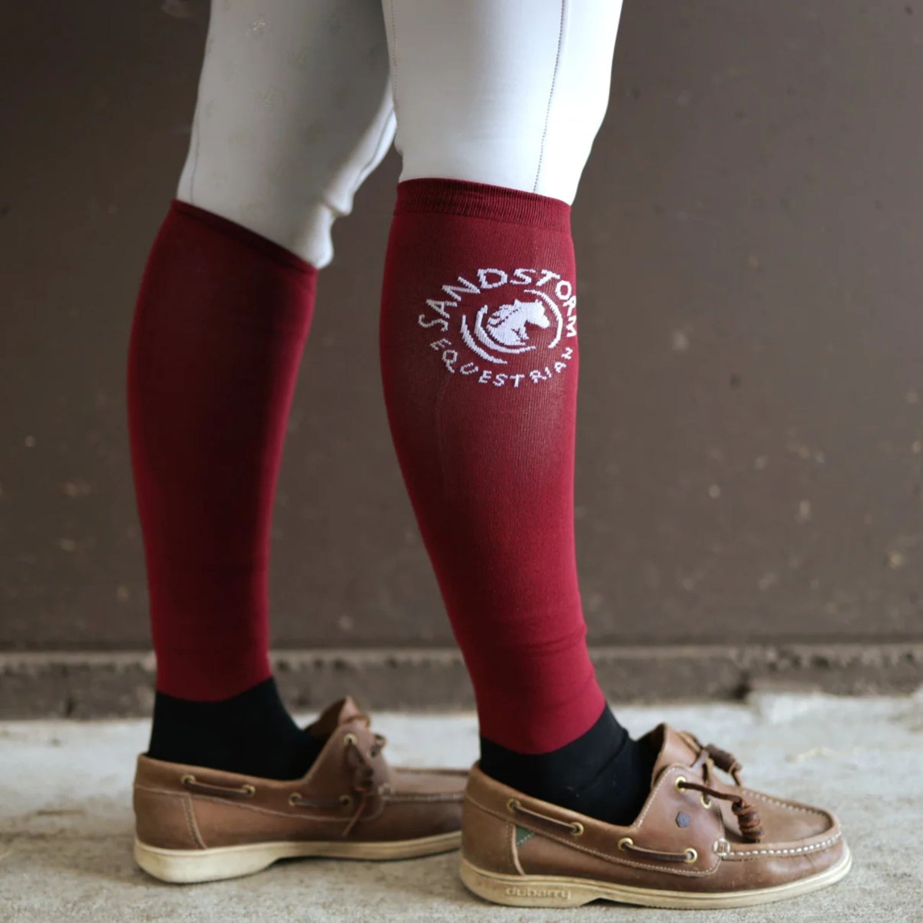 SandStorm Women's Show Riding Socks in Burgundy