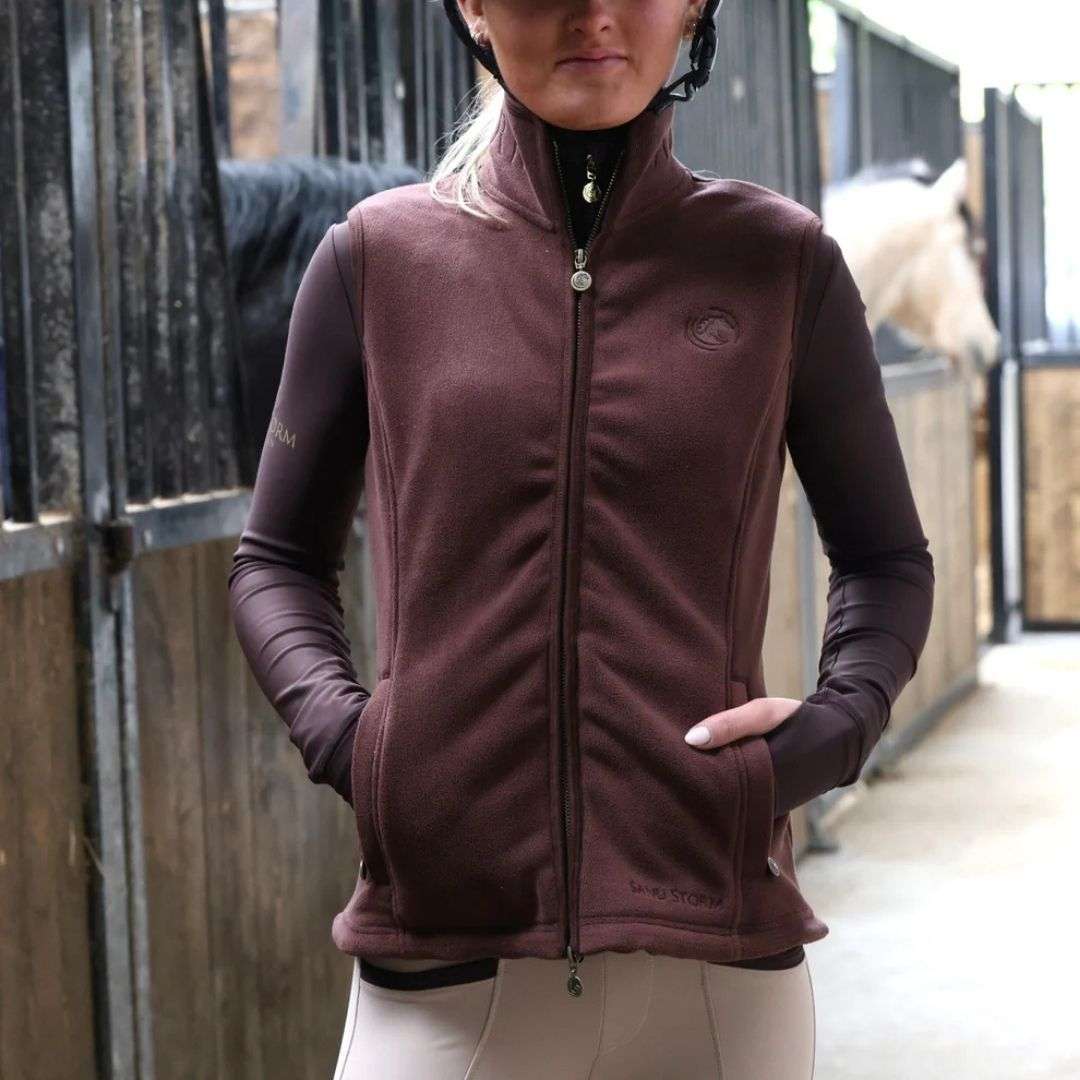 SandStorm Women's Country Fleece Gilet in Chocolate