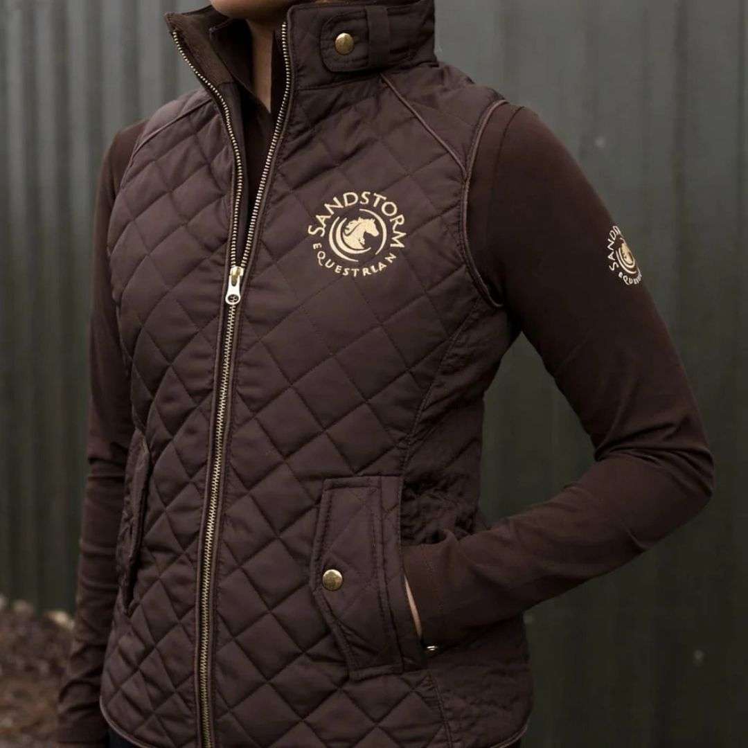 SandStorm Women's Tailored Quilted Gilet in Chocolate