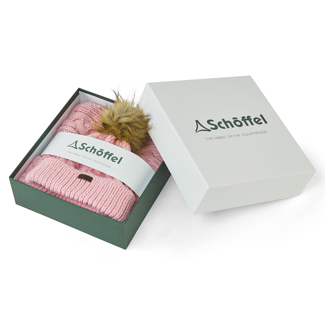 Schoffel Bakewell Hat and Scarf Boxed Set in Pale Pink