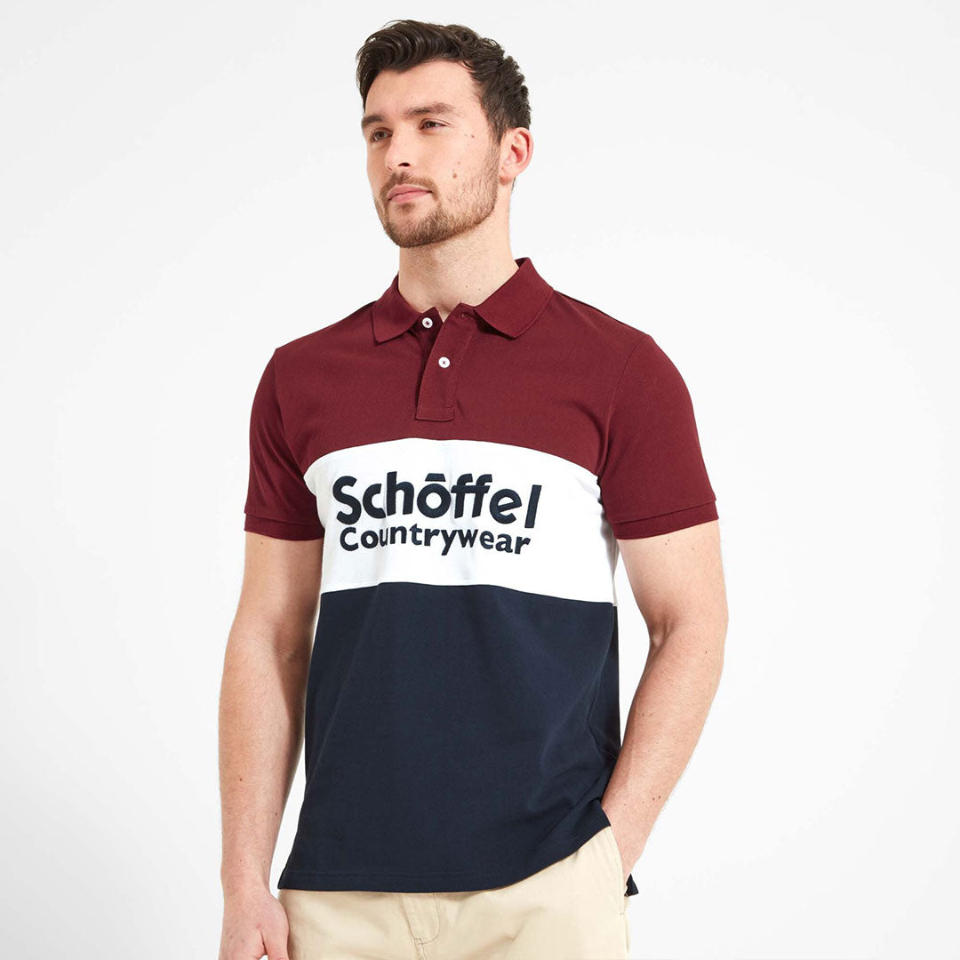 Schoffel Unisex Exeter Heritage Polo Shirt in Bordeaux