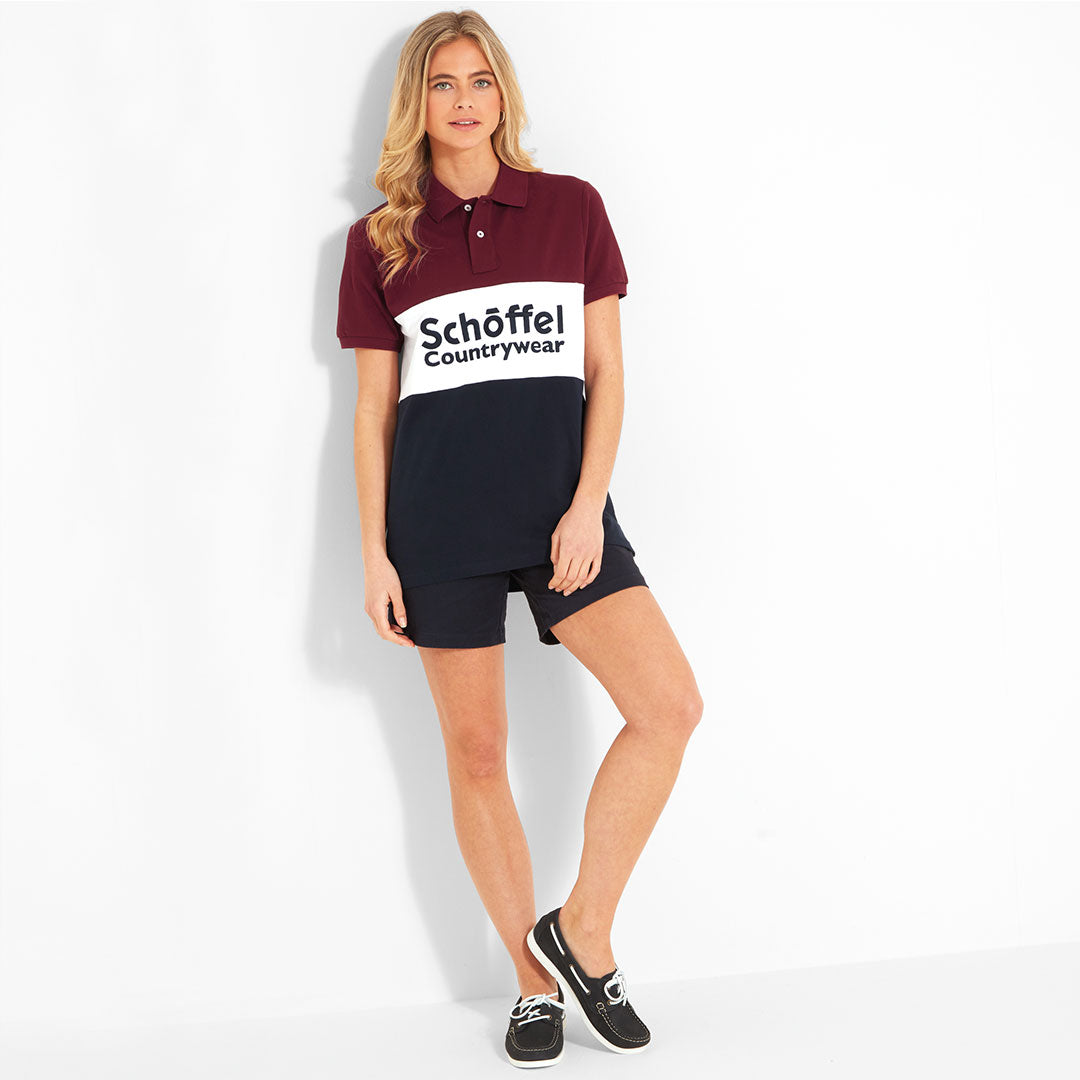 Schoffel Unisex Exeter Heritage Polo Shirt in Bordeaux