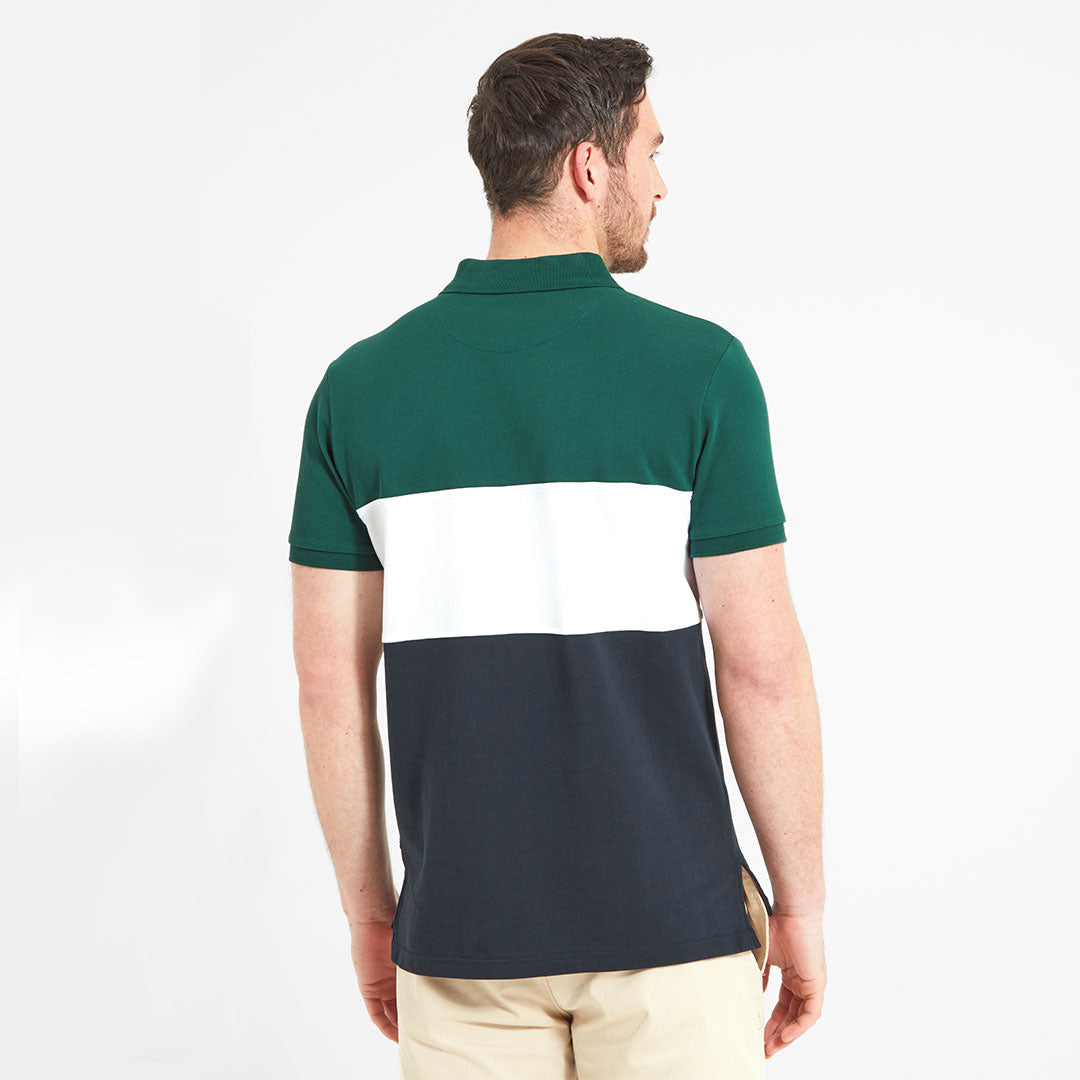 Schoffel Unisex Exeter Heritage Polo Shirt in Navy & Green
