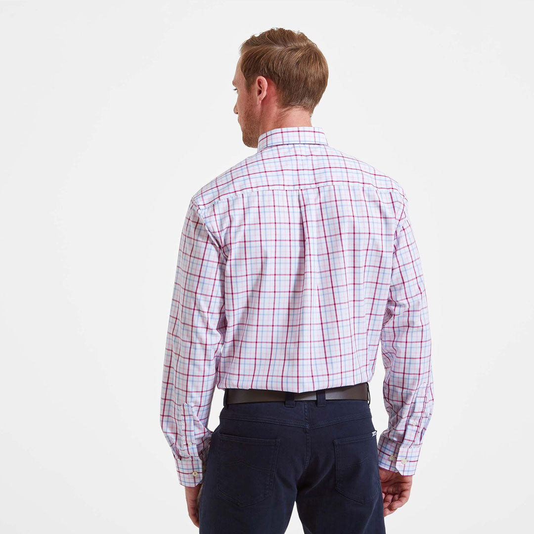 Schoffel Men's Holkham Classic Shirt in Pink, Blue and Raspberry Check