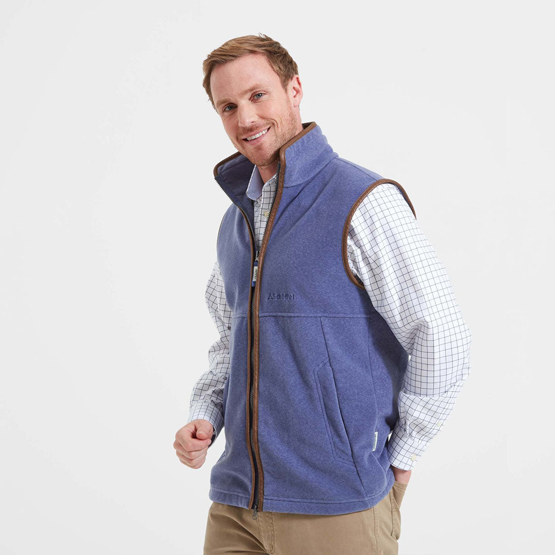 Schoffel Men's Oakham Fleece Gilet in Stone Blue