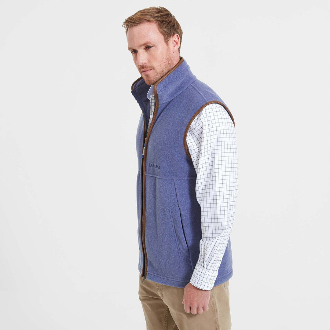 Schoffel Men's Oakham Fleece Gilet in Stone Blue