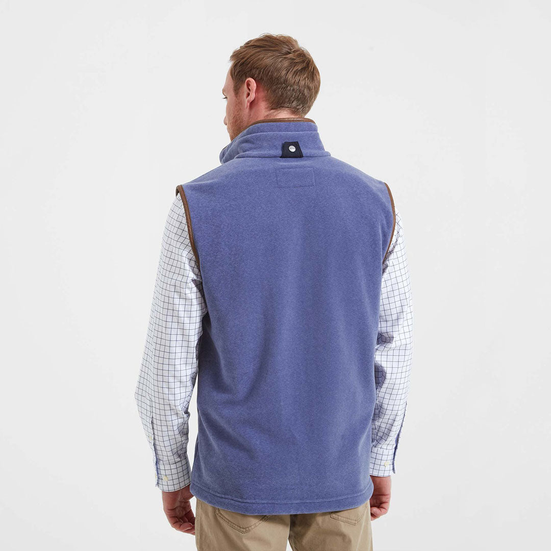 Schoffel Men's Oakham Fleece Gilet in Stone Blue