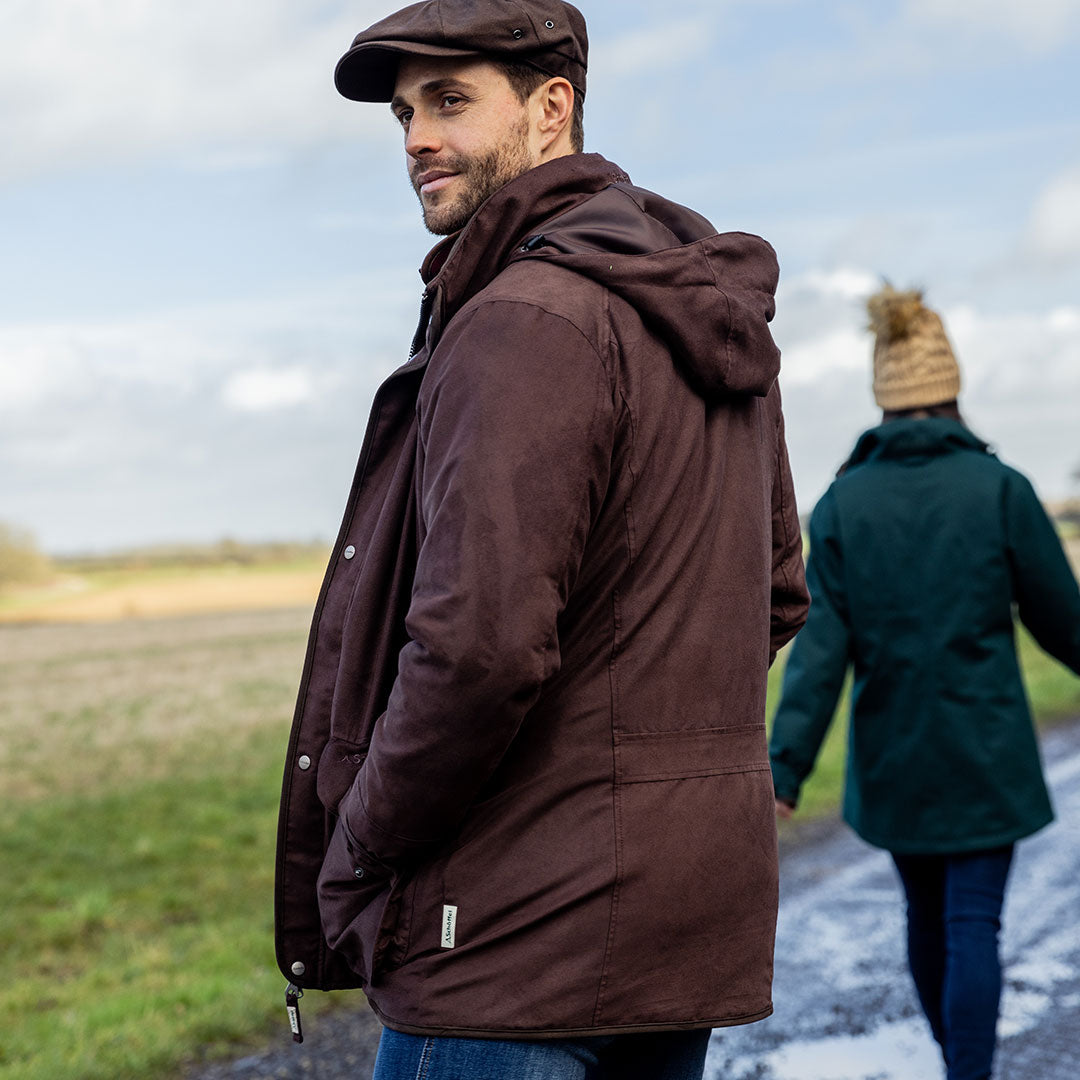 Schoffel Men's Oundle Country Coat in Coffee Bean
